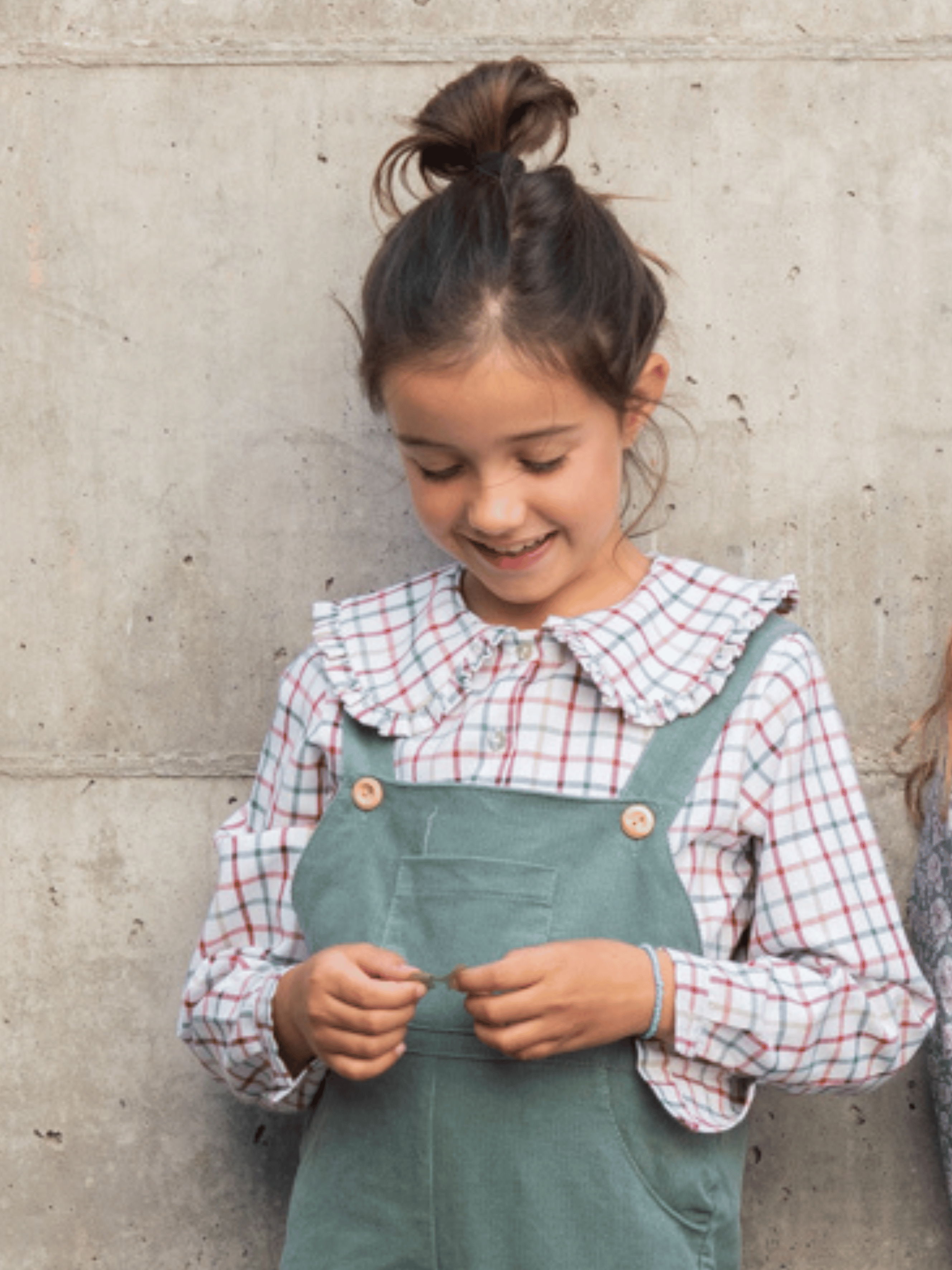 Blouse à carreaux multicolores