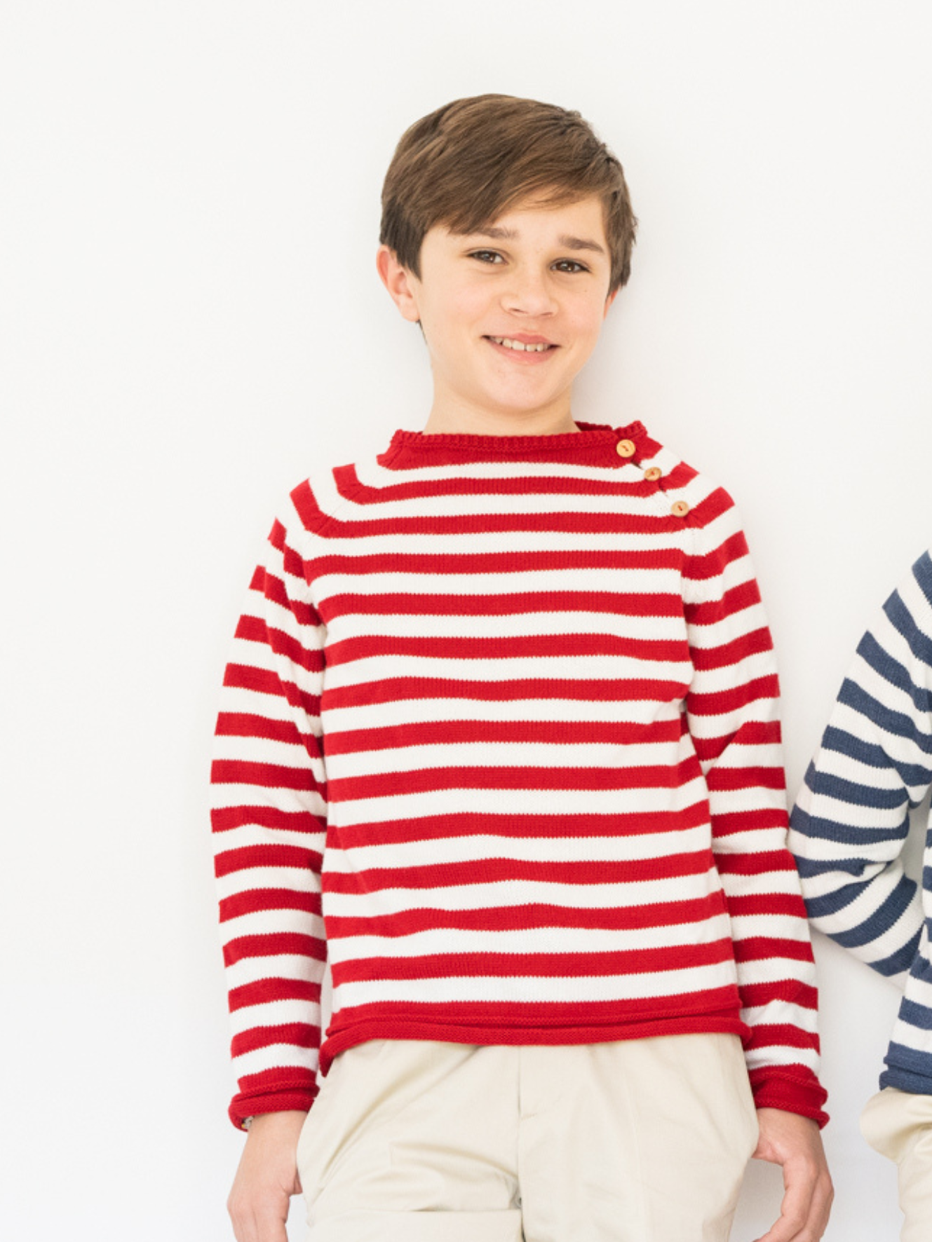 Pull rayé rouge