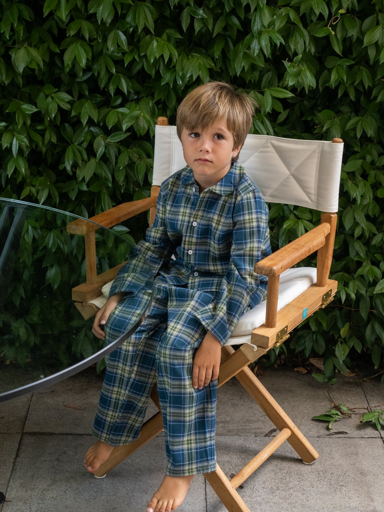 Pyjama à carreaux vert