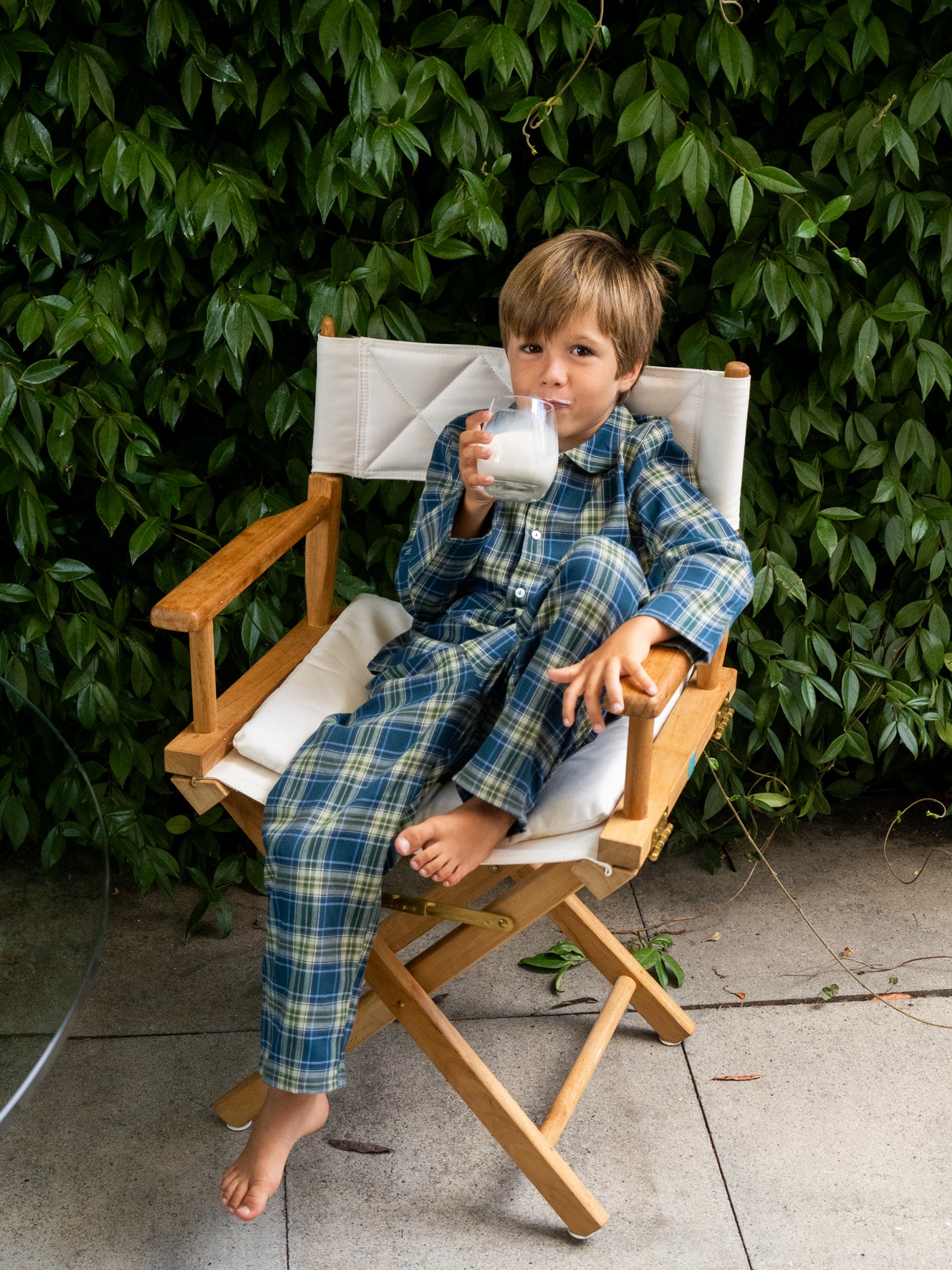 Pyjama à carreaux vert