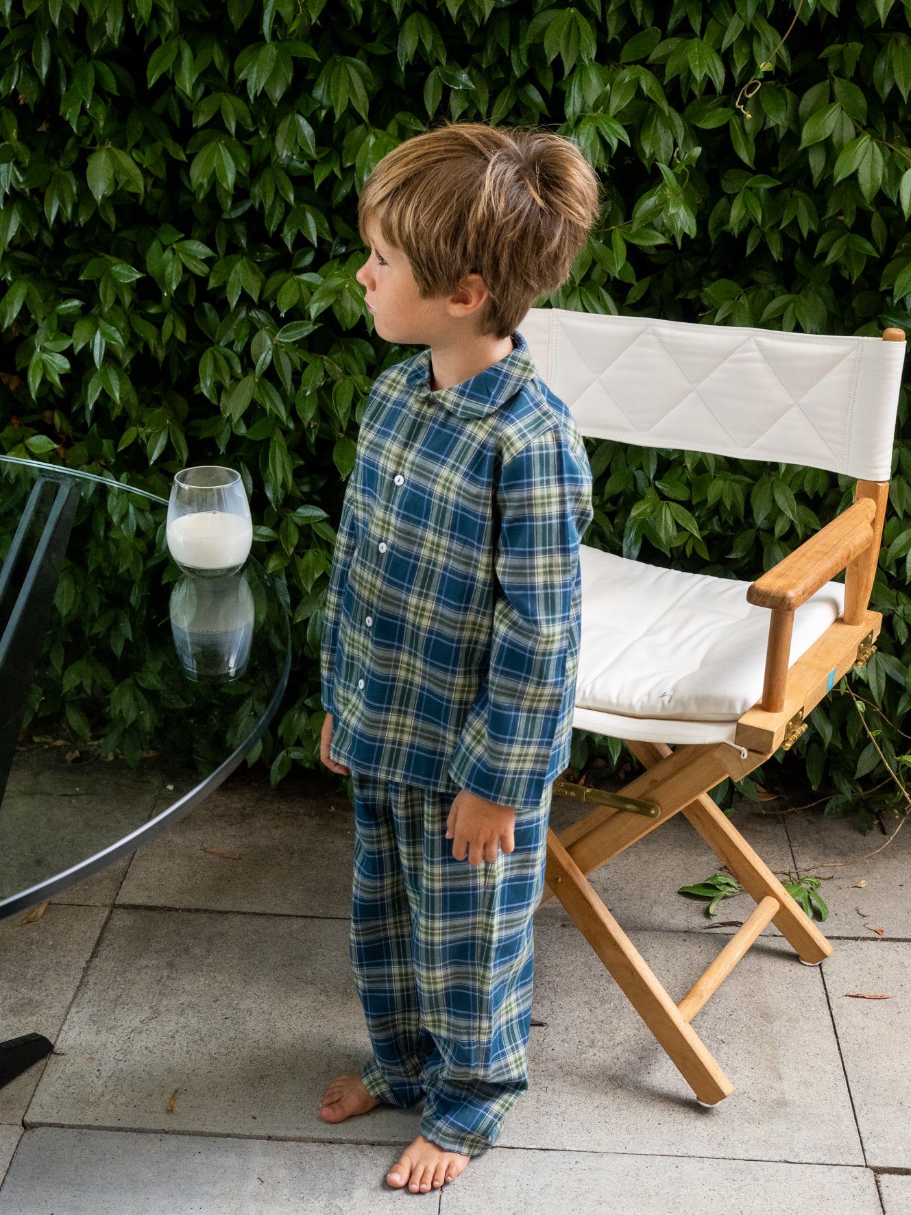 Pyjama à carreaux vert