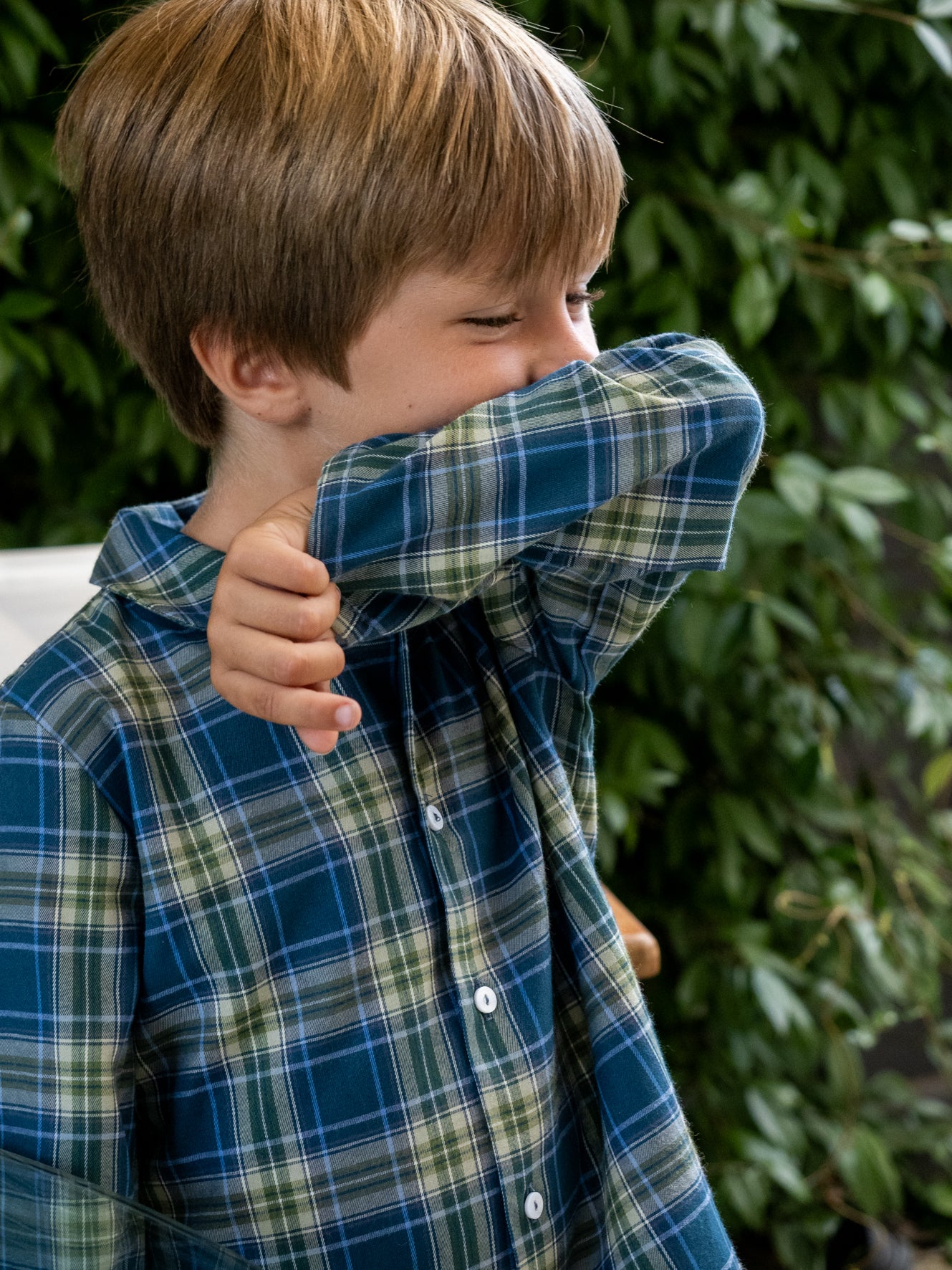 Pyjama à carreaux vert