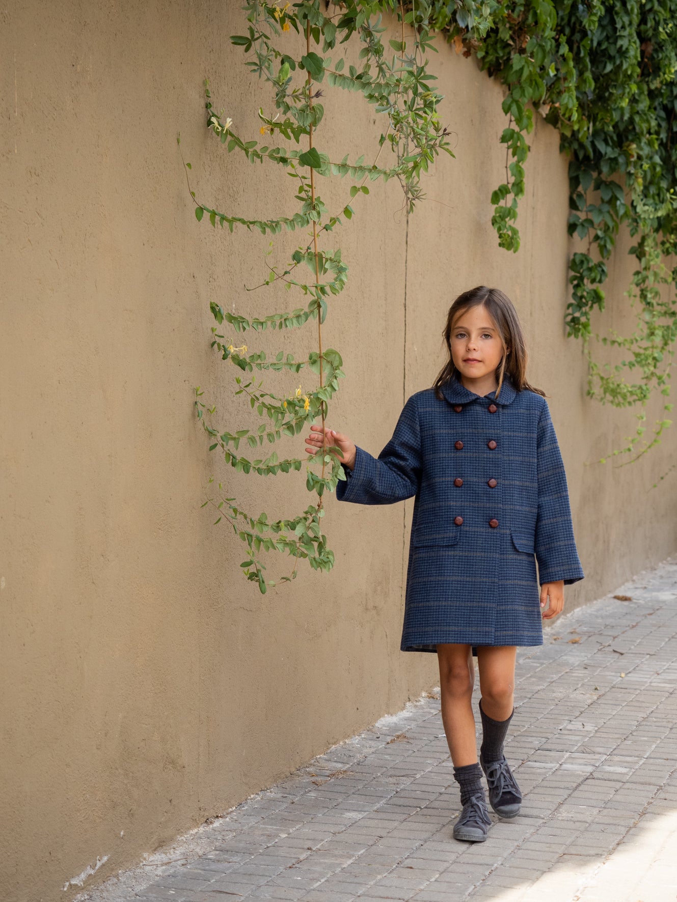 Manteau à carreaux bleu