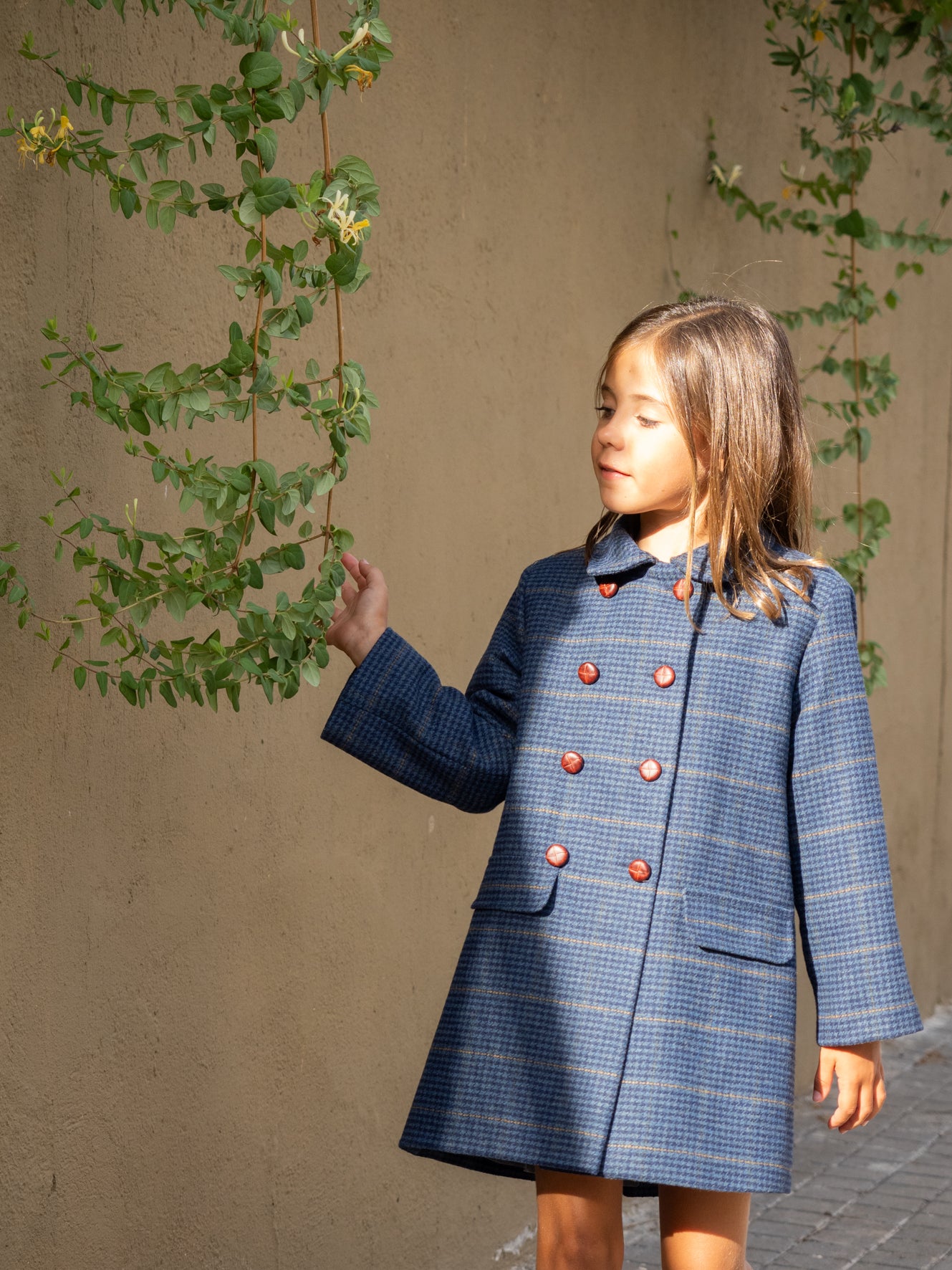 Manteau à carreaux bleu