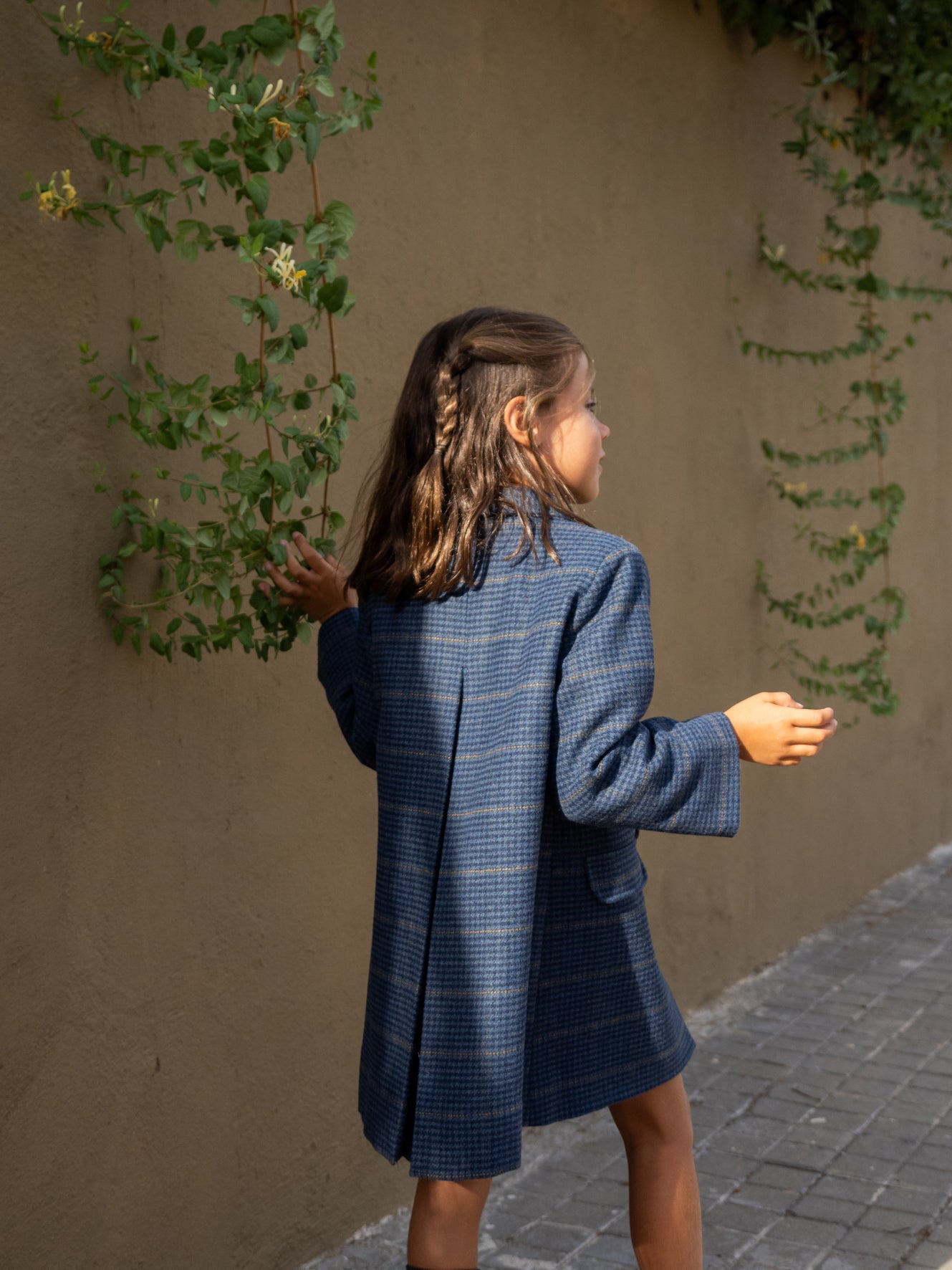 Manteau à carreaux bleu