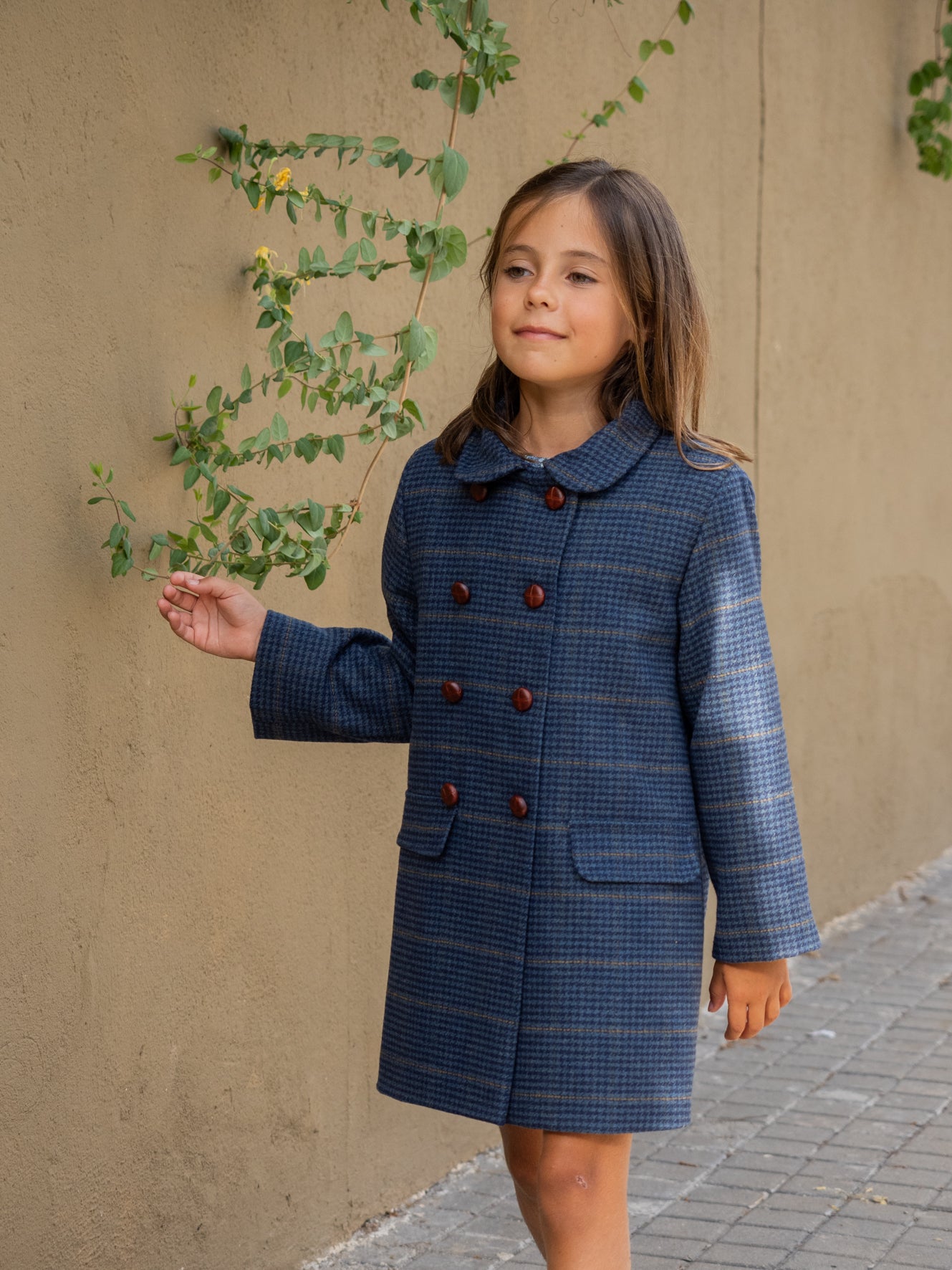 Manteau à carreaux bleu