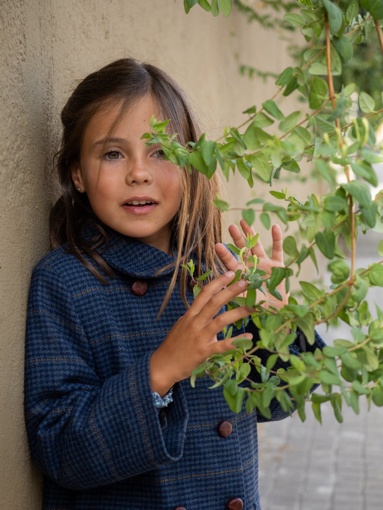 Manteau à carreaux bleu