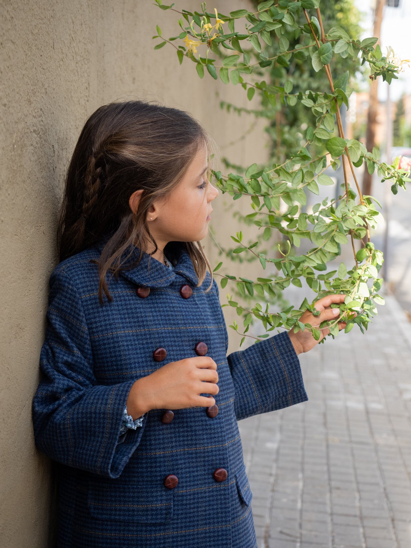 Manteau à carreaux bleu