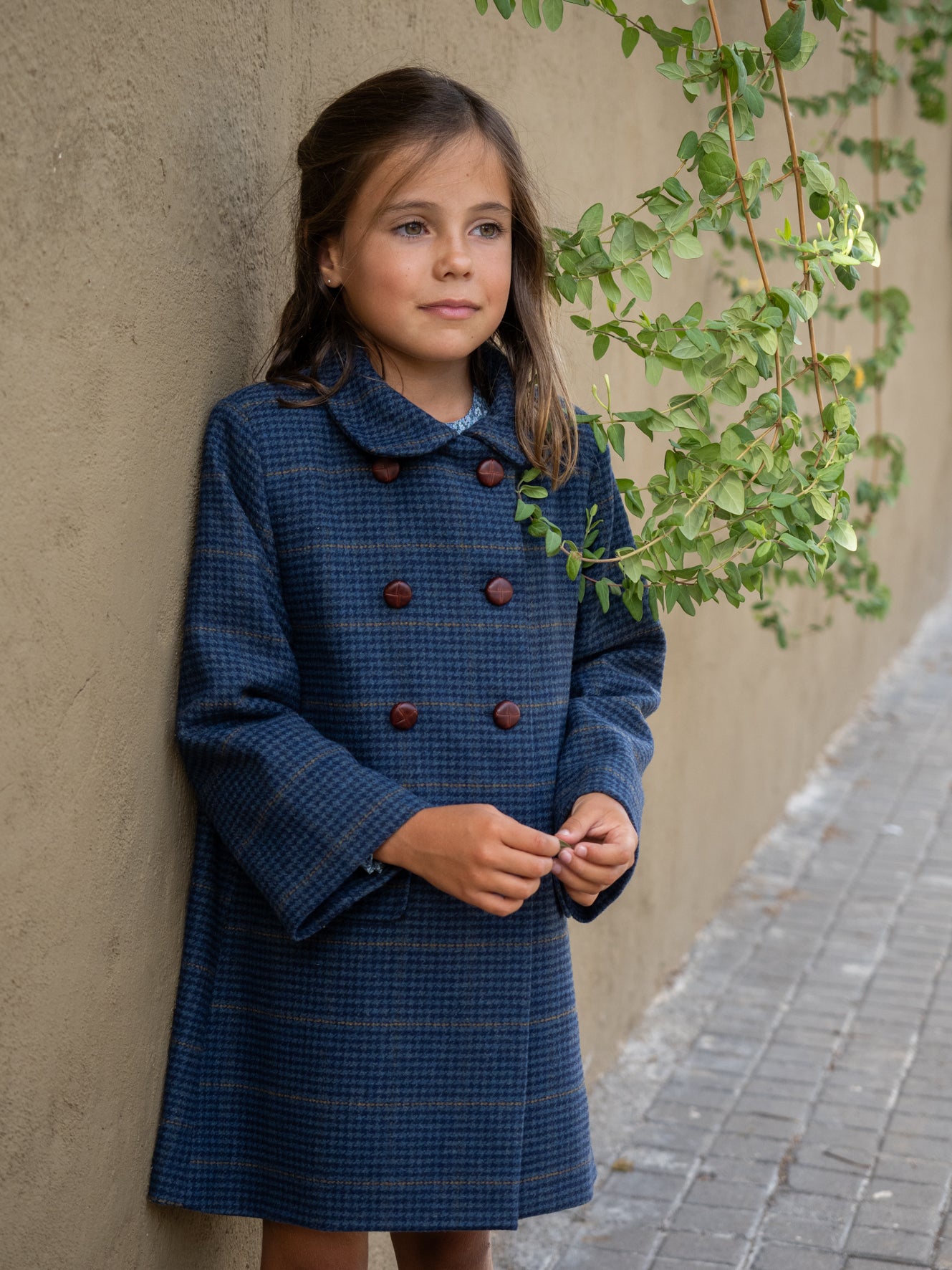 Manteau à carreaux bleu