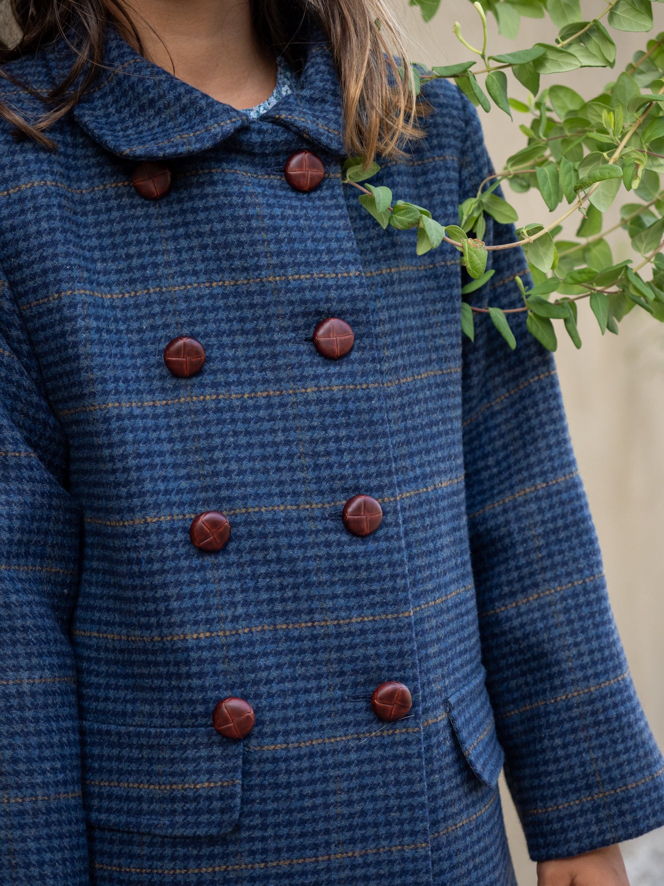 Manteau à carreaux bleu