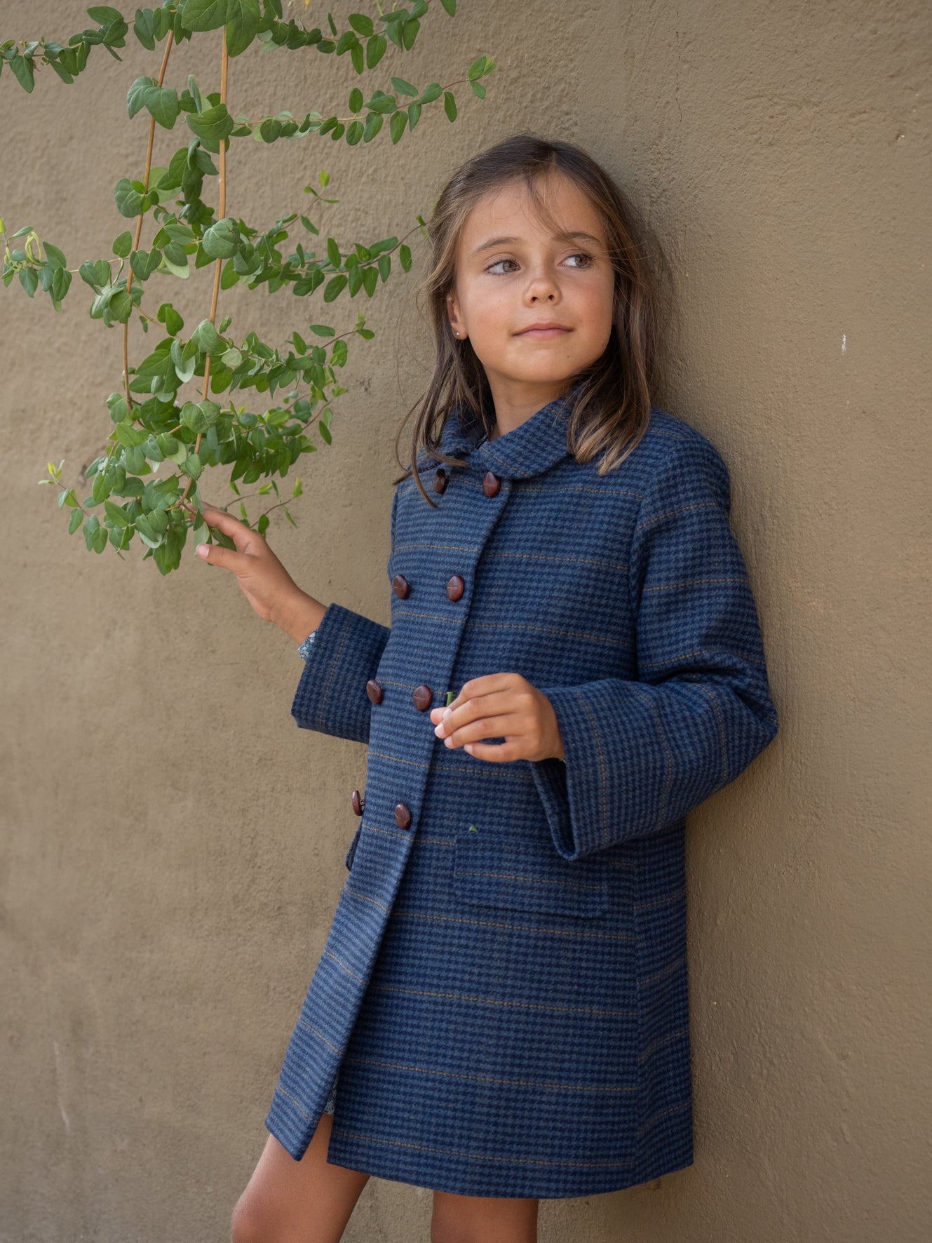 Manteau à carreaux bleu