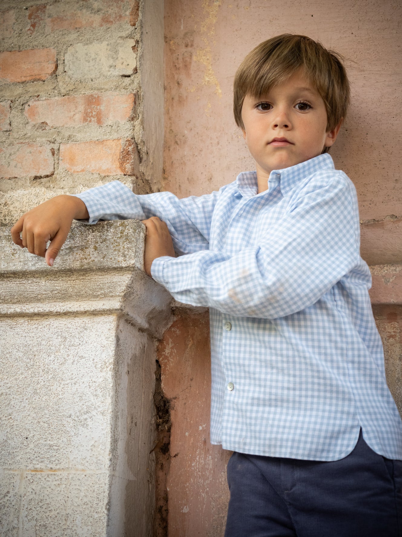 Chemise à carreaux bleus