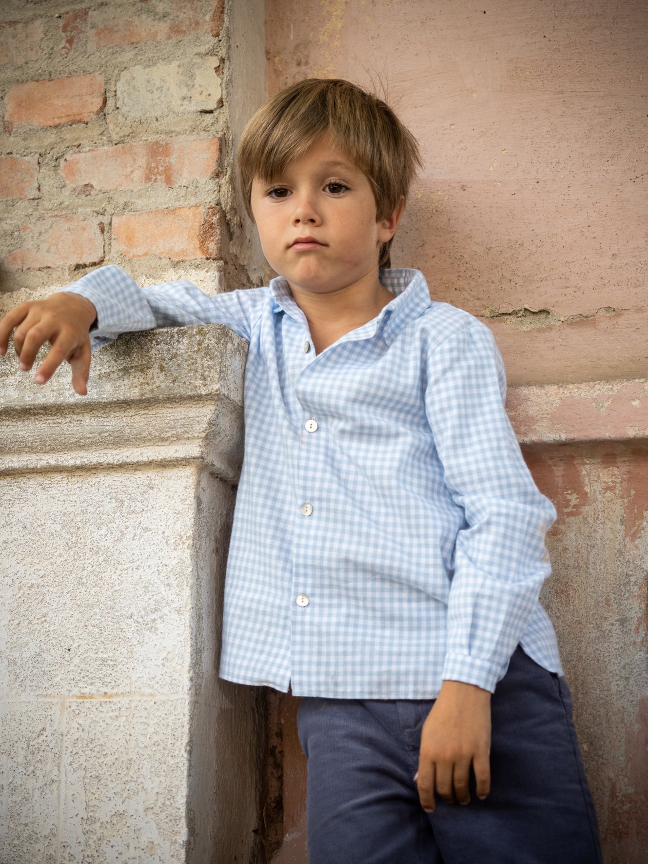 Chemise à carreaux bleus
