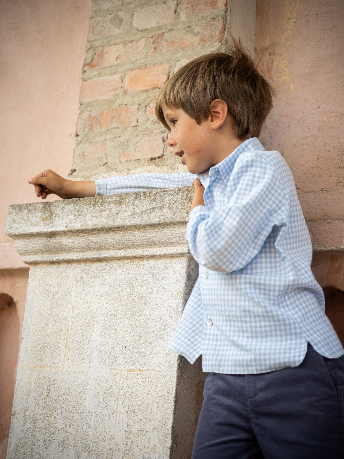Chemise à carreaux bleus