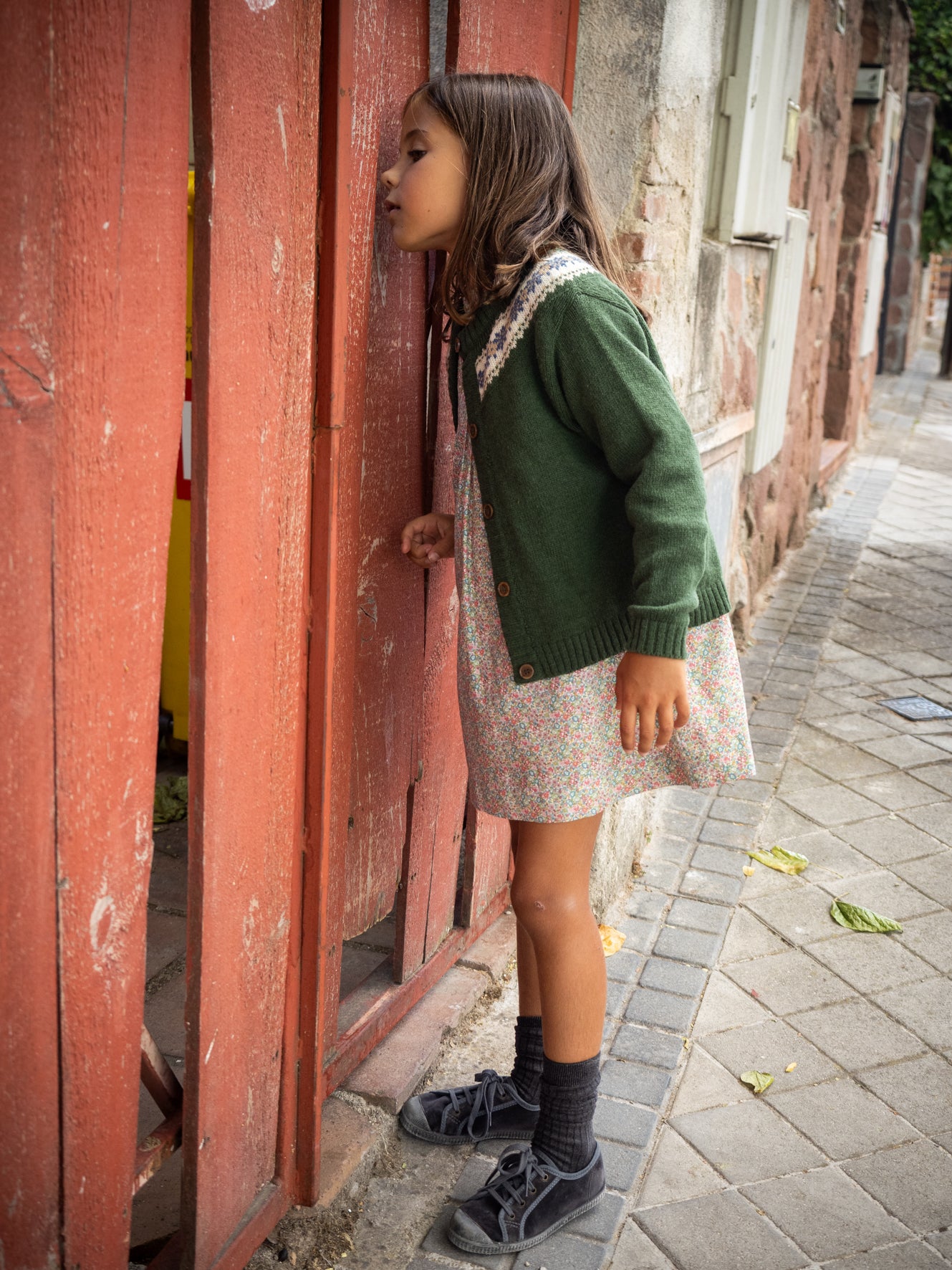 Chaqueta verde caza greca azul