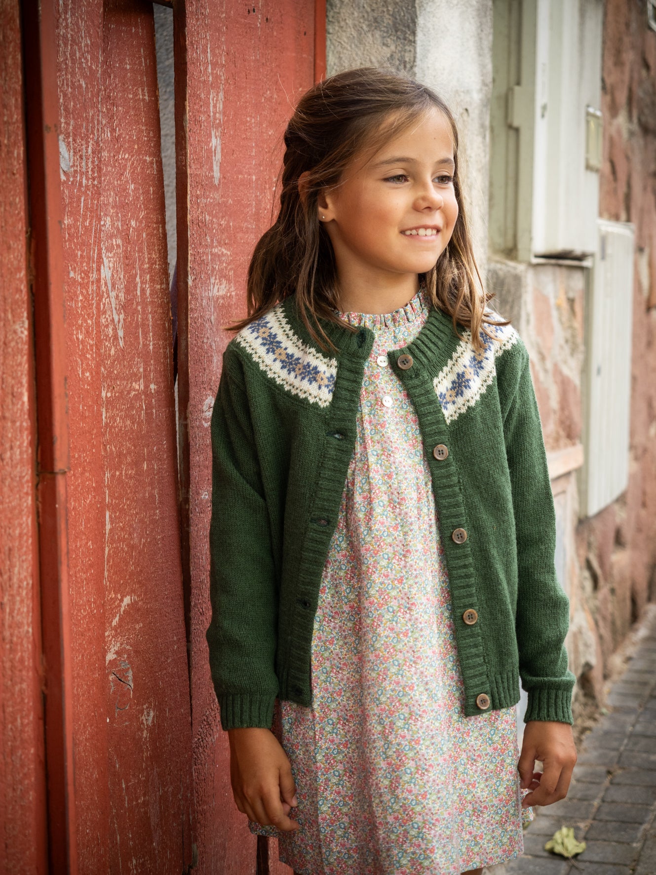 Chaqueta verde caza greca azul