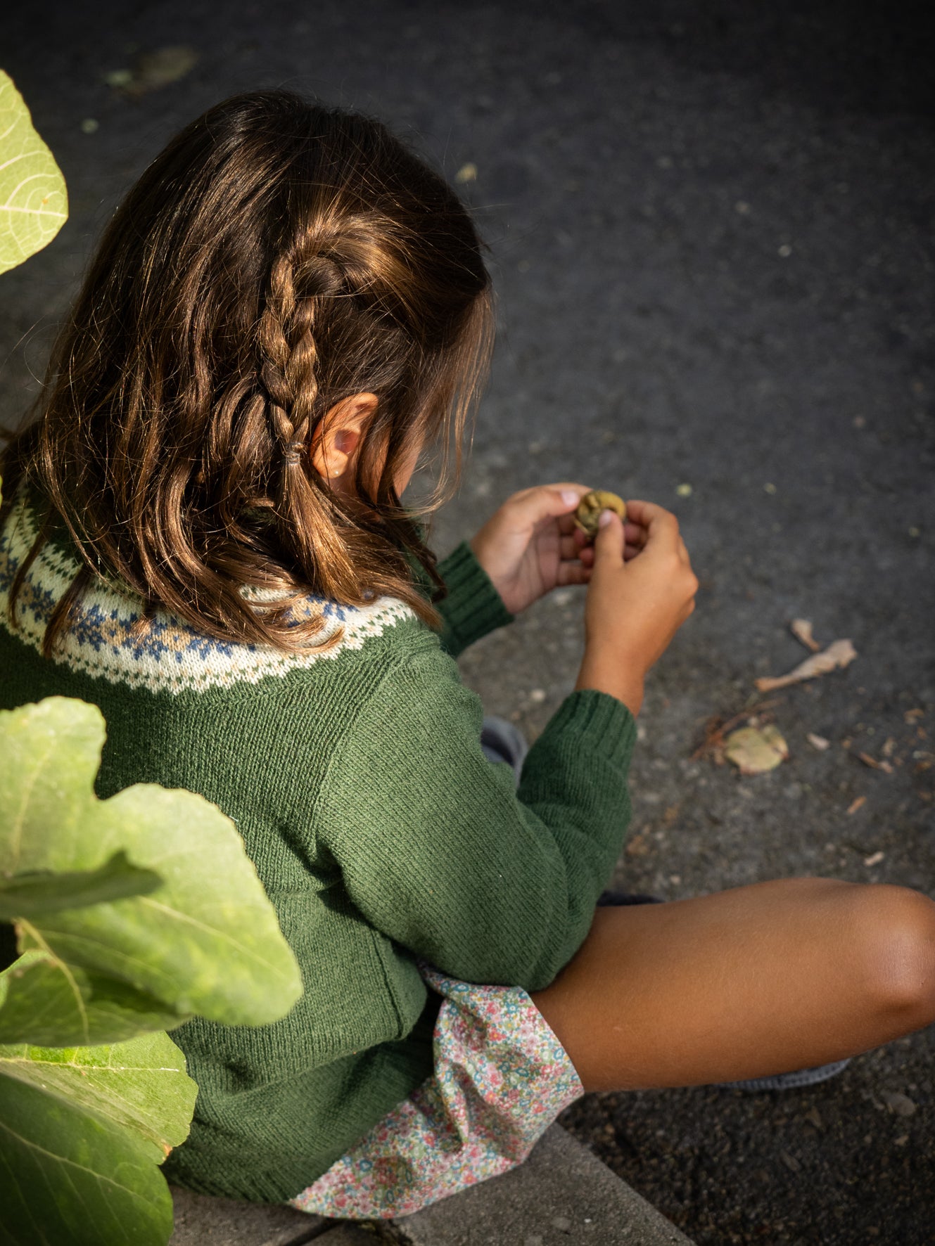 Chaqueta verde caza greca azul