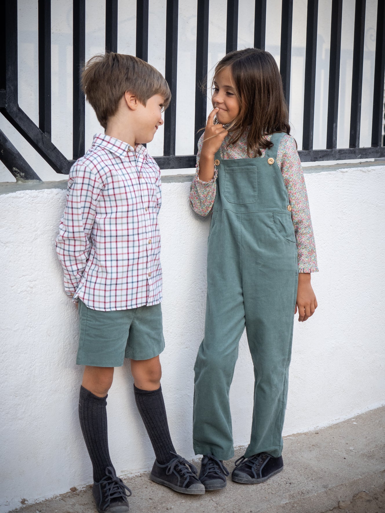 Pantalón corto pana verde