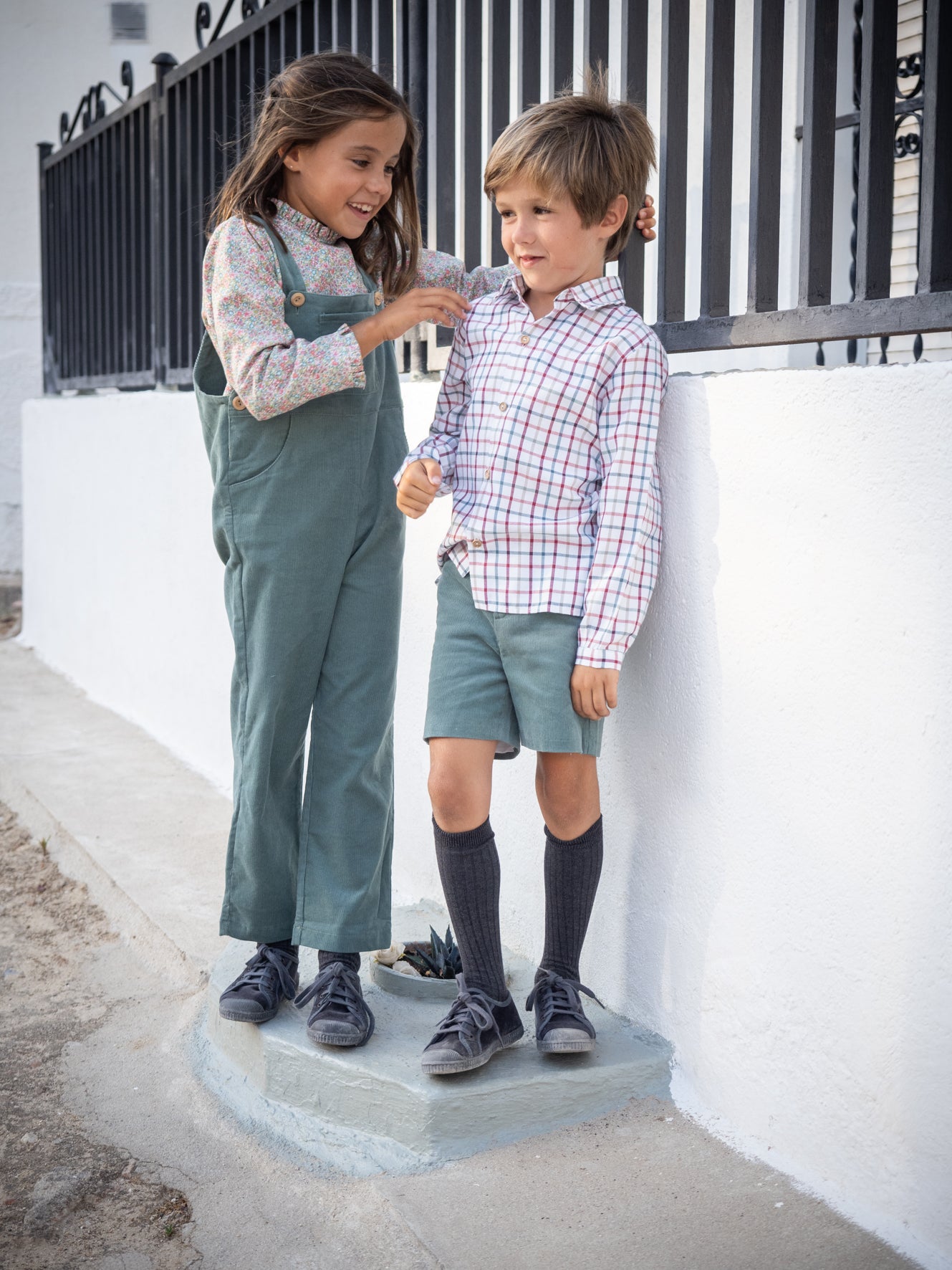 Pantalón corto pana verde