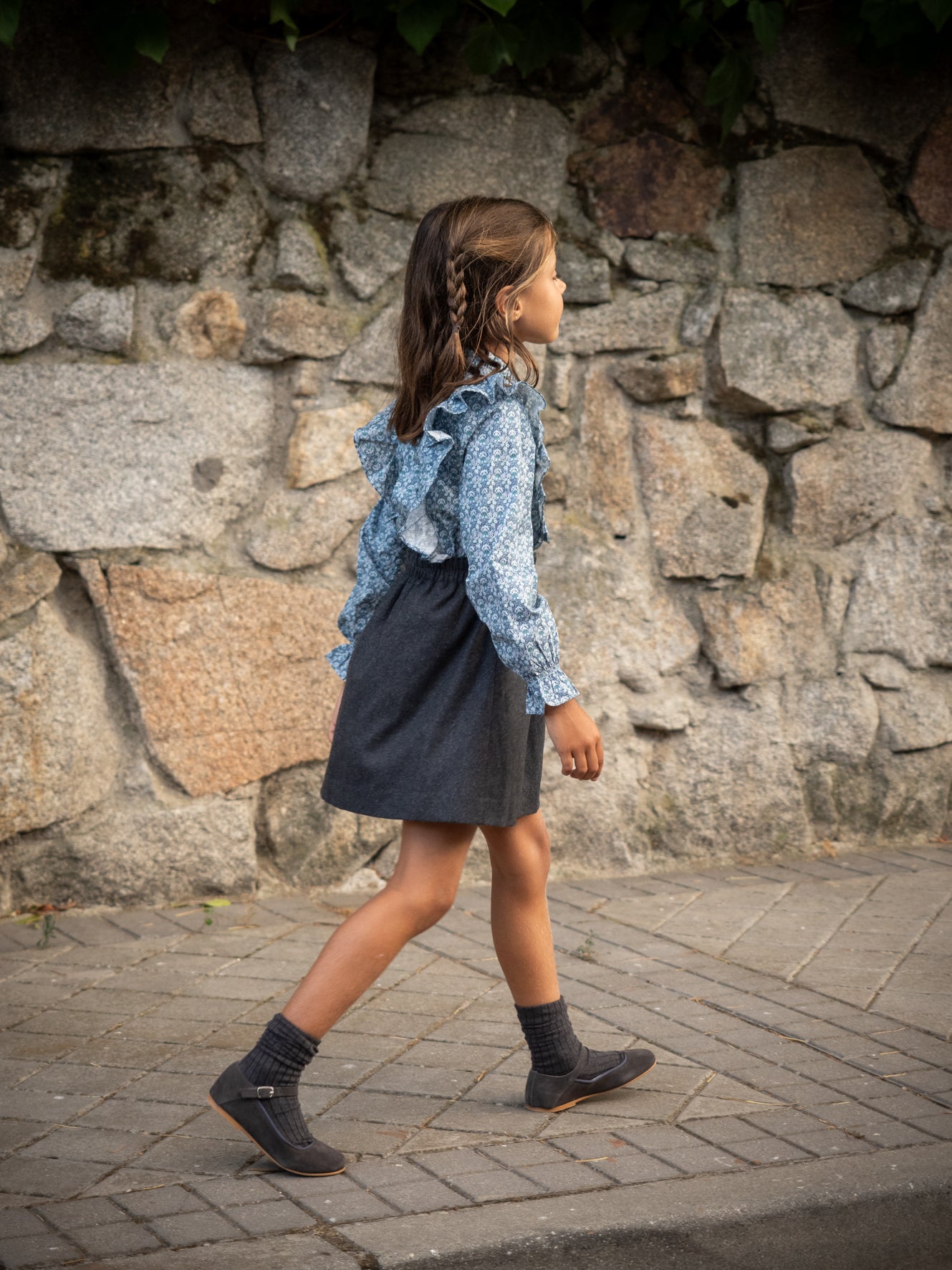 Jupe en flanelle grise