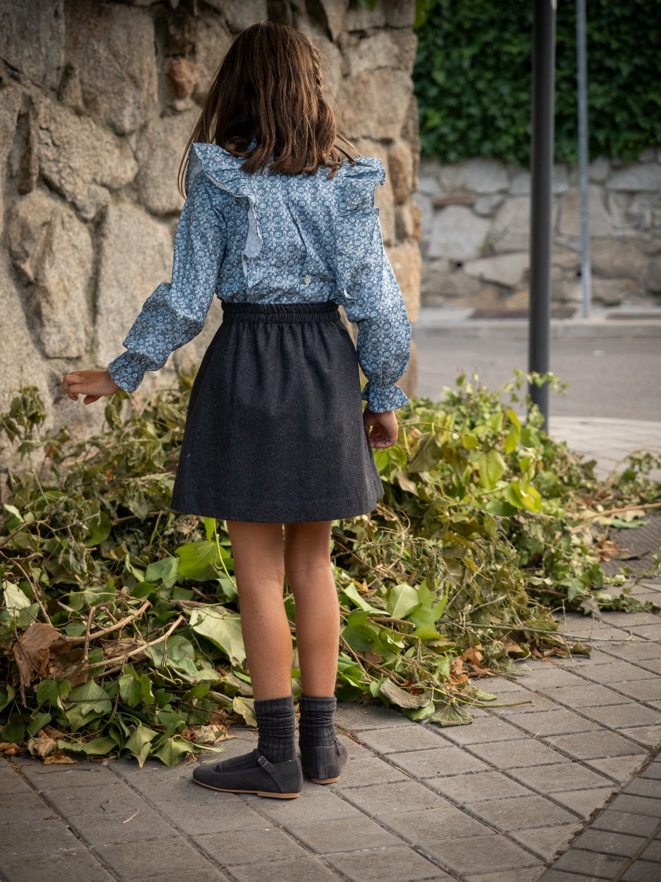 Jupe en flanelle grise