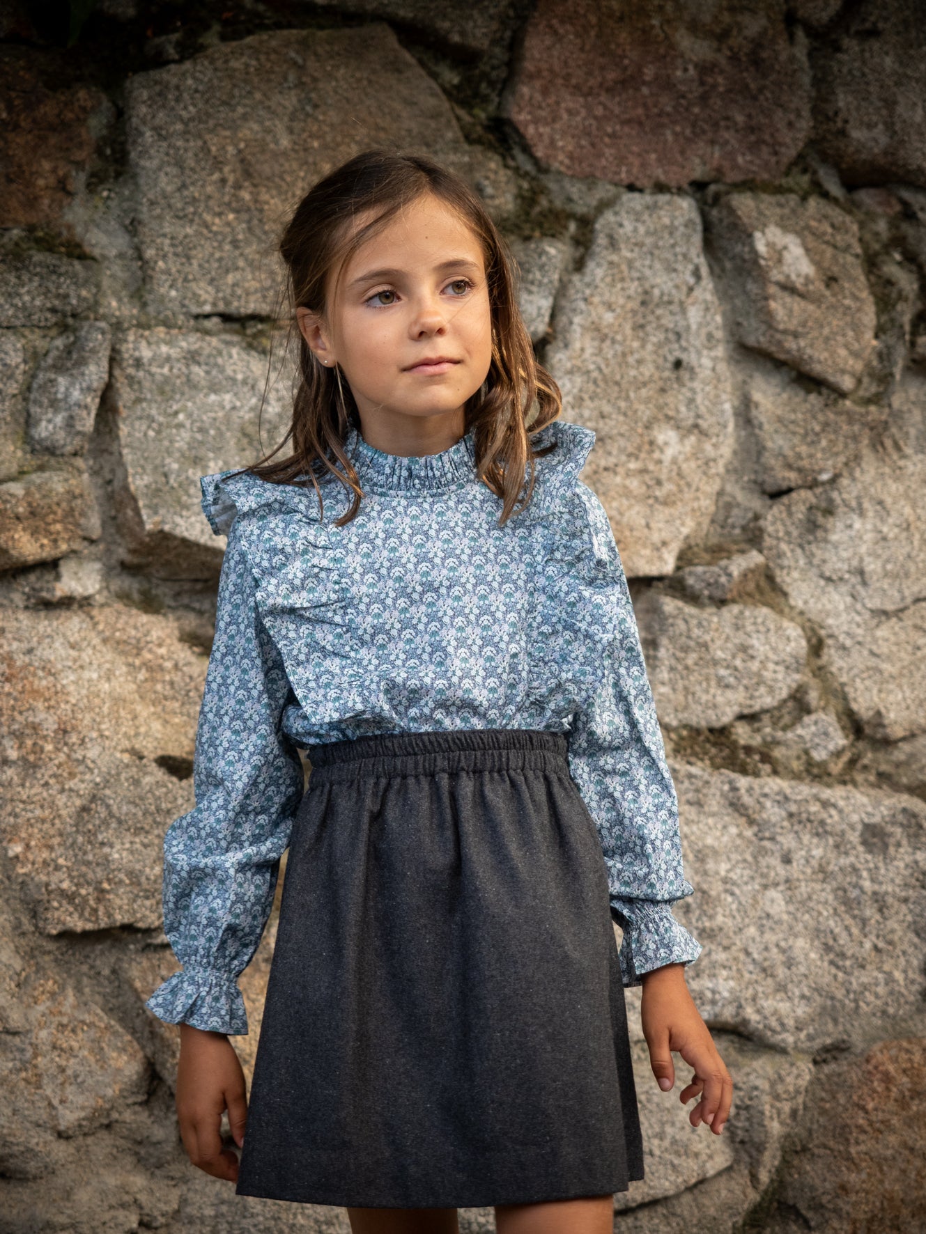 Jupe en flanelle grise