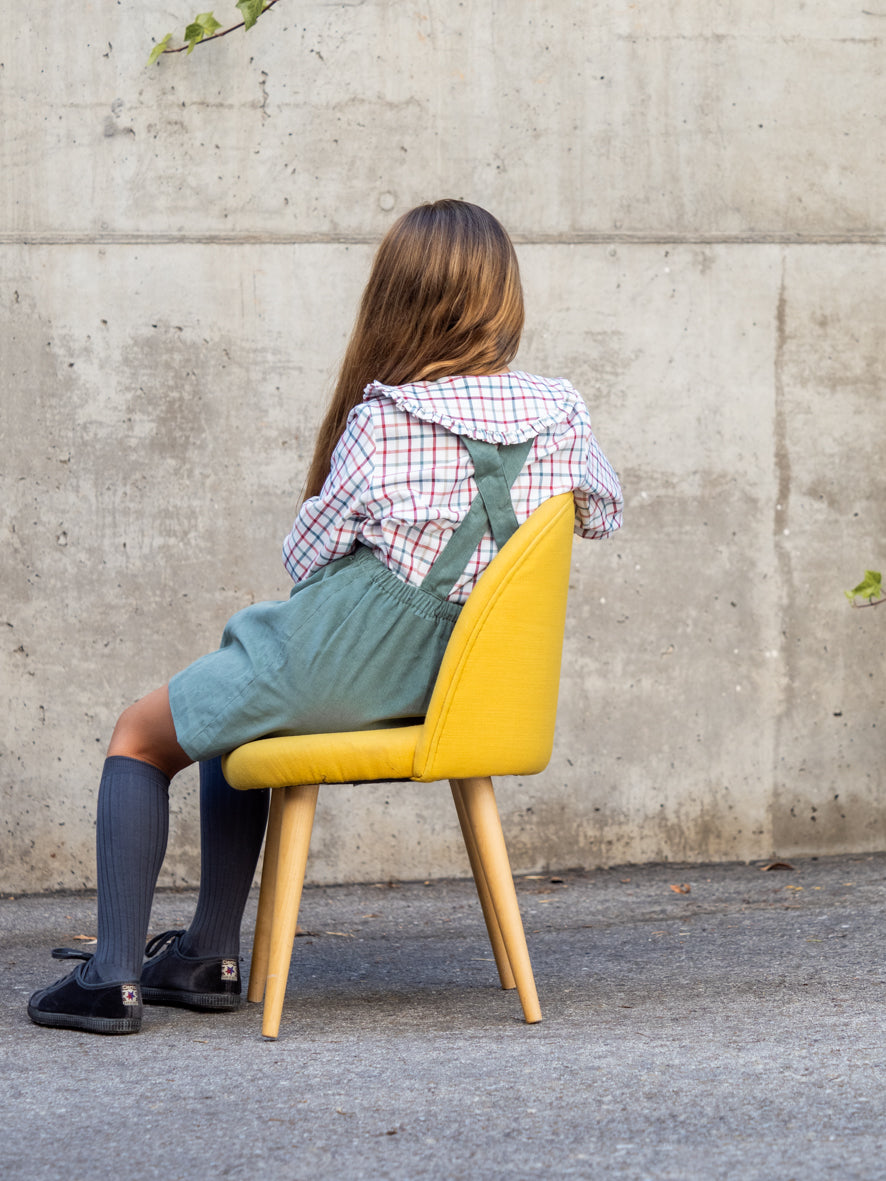 Blouse à carreaux multicolores