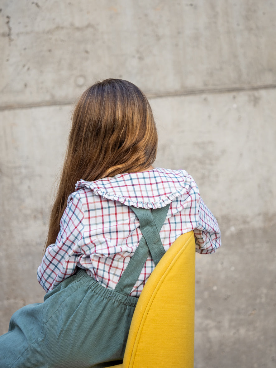 Blouse à carreaux multicolores