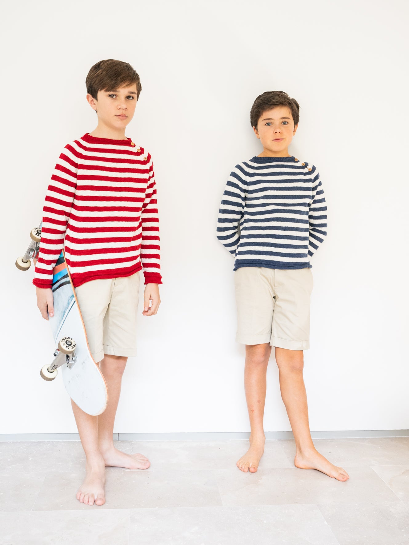 Pull rayé rouge