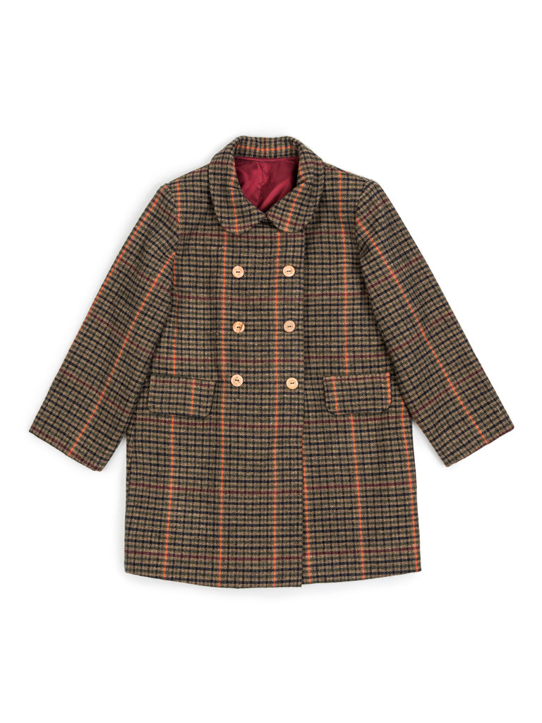 Manteau à carreaux multicolores