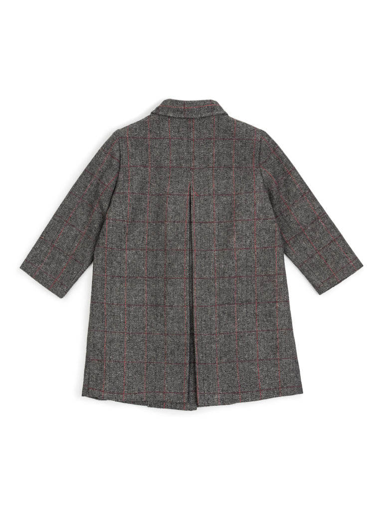 Manteau à carreaux gris