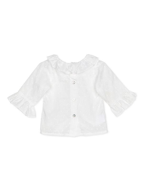 Blusa blanca cuello bebé Minis Baby&Kids