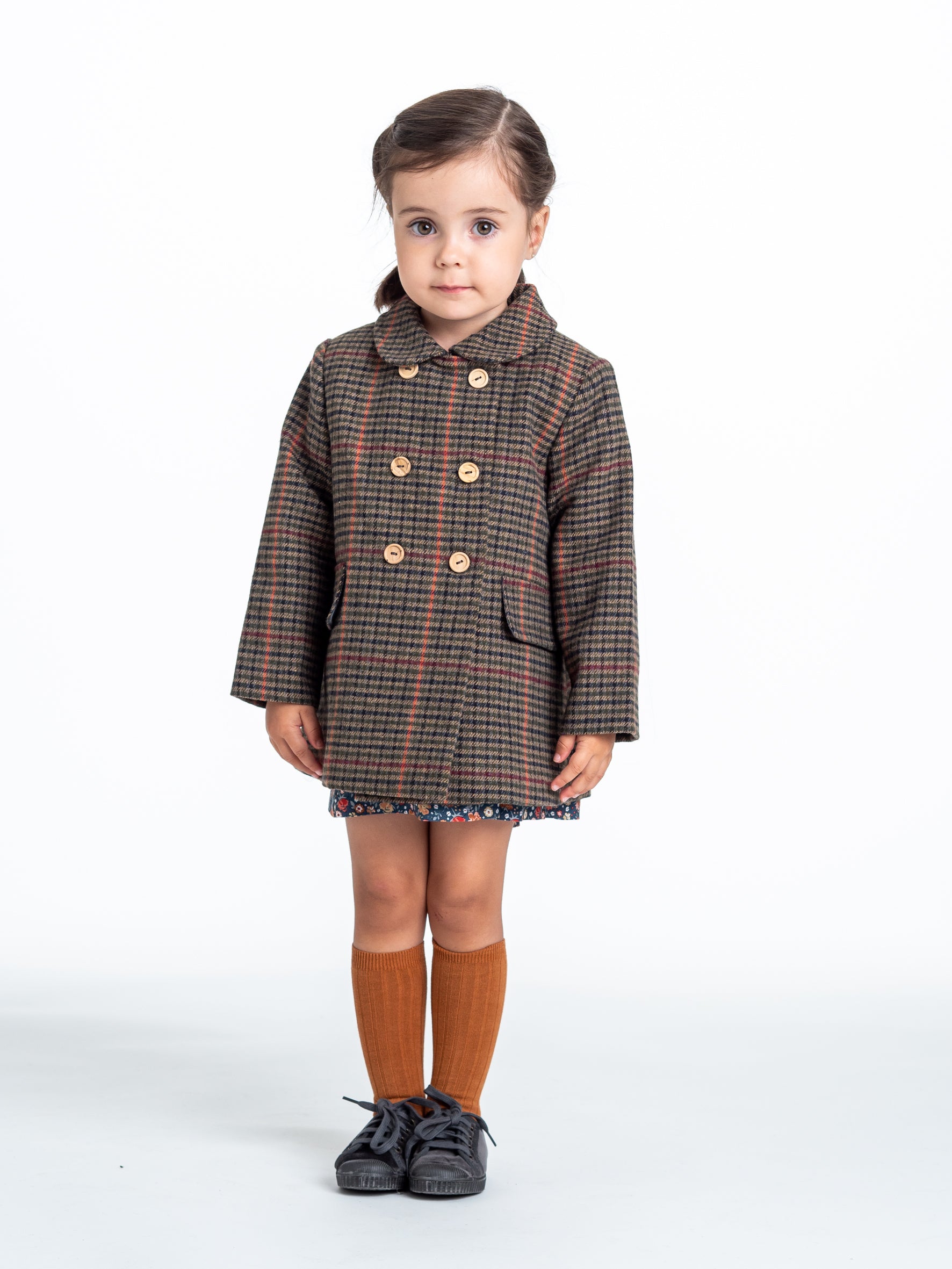 Manteau à carreaux multicolores