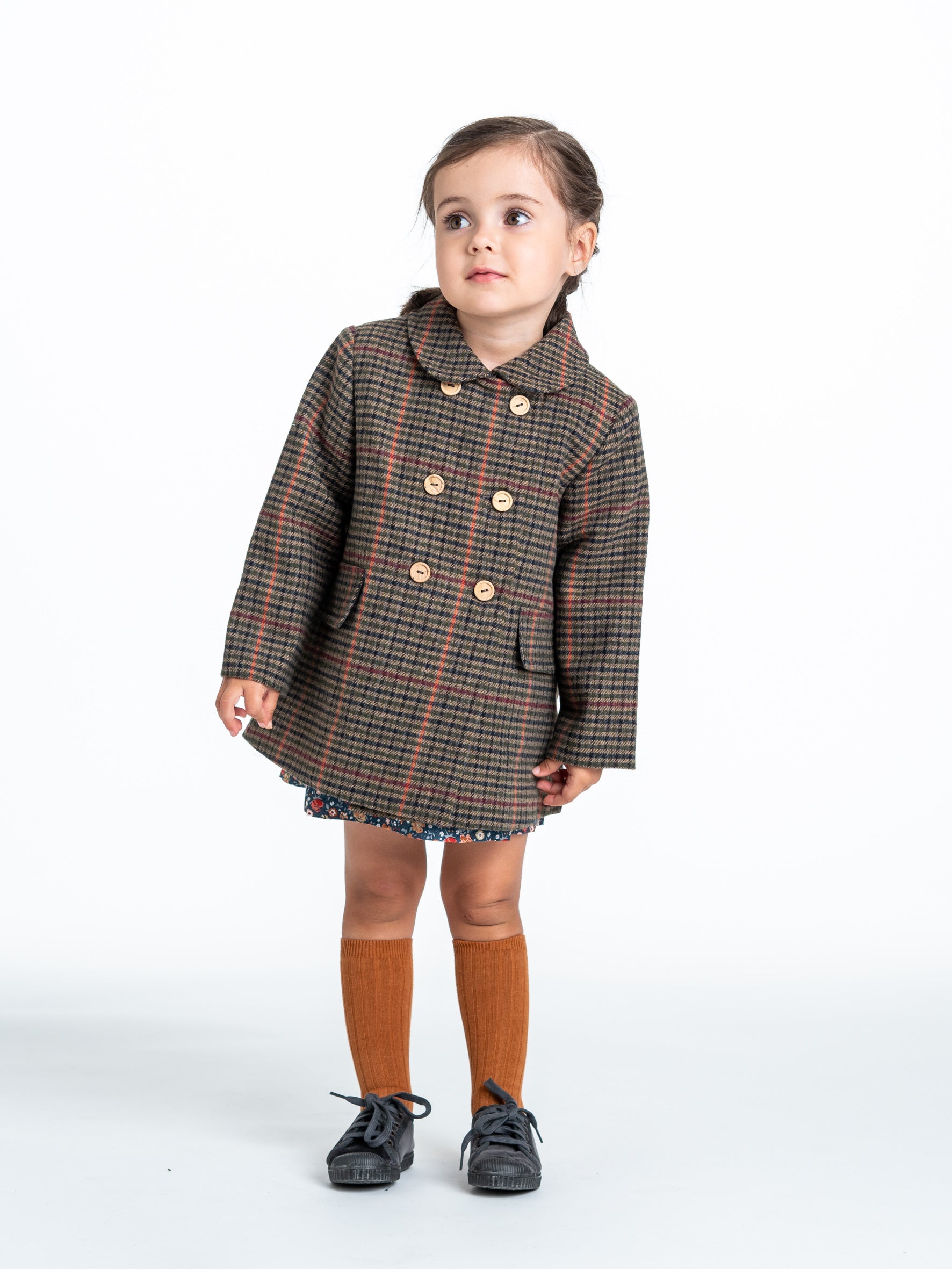 Manteau à carreaux multicolores