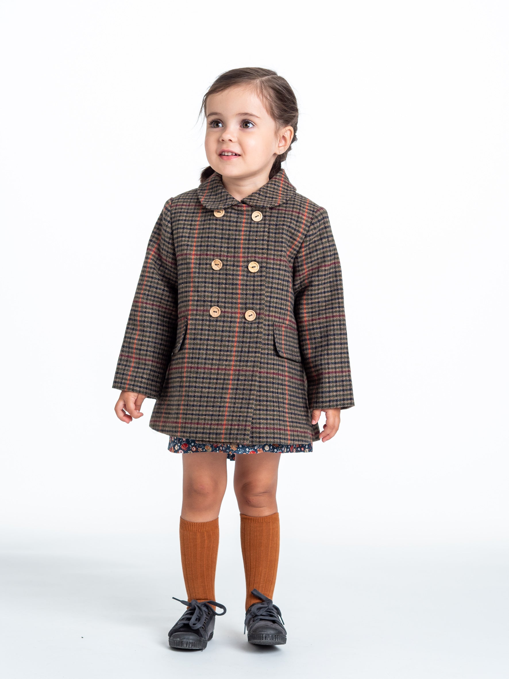 Manteau à carreaux multicolores