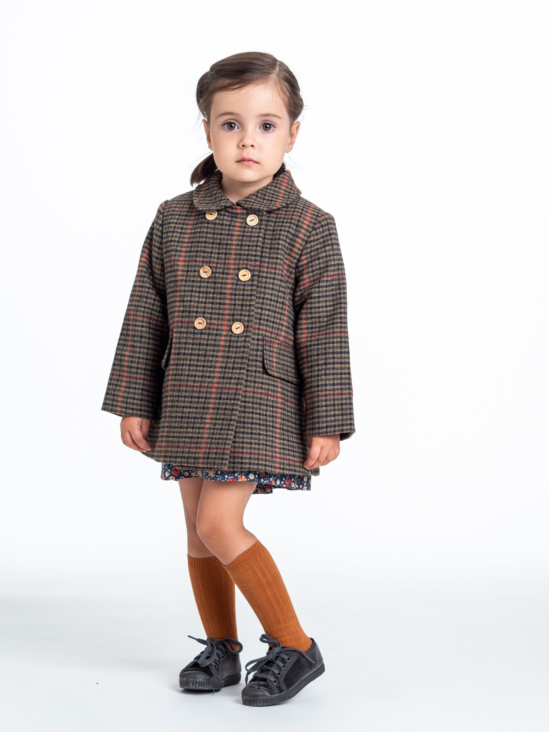 Manteau à carreaux multicolores