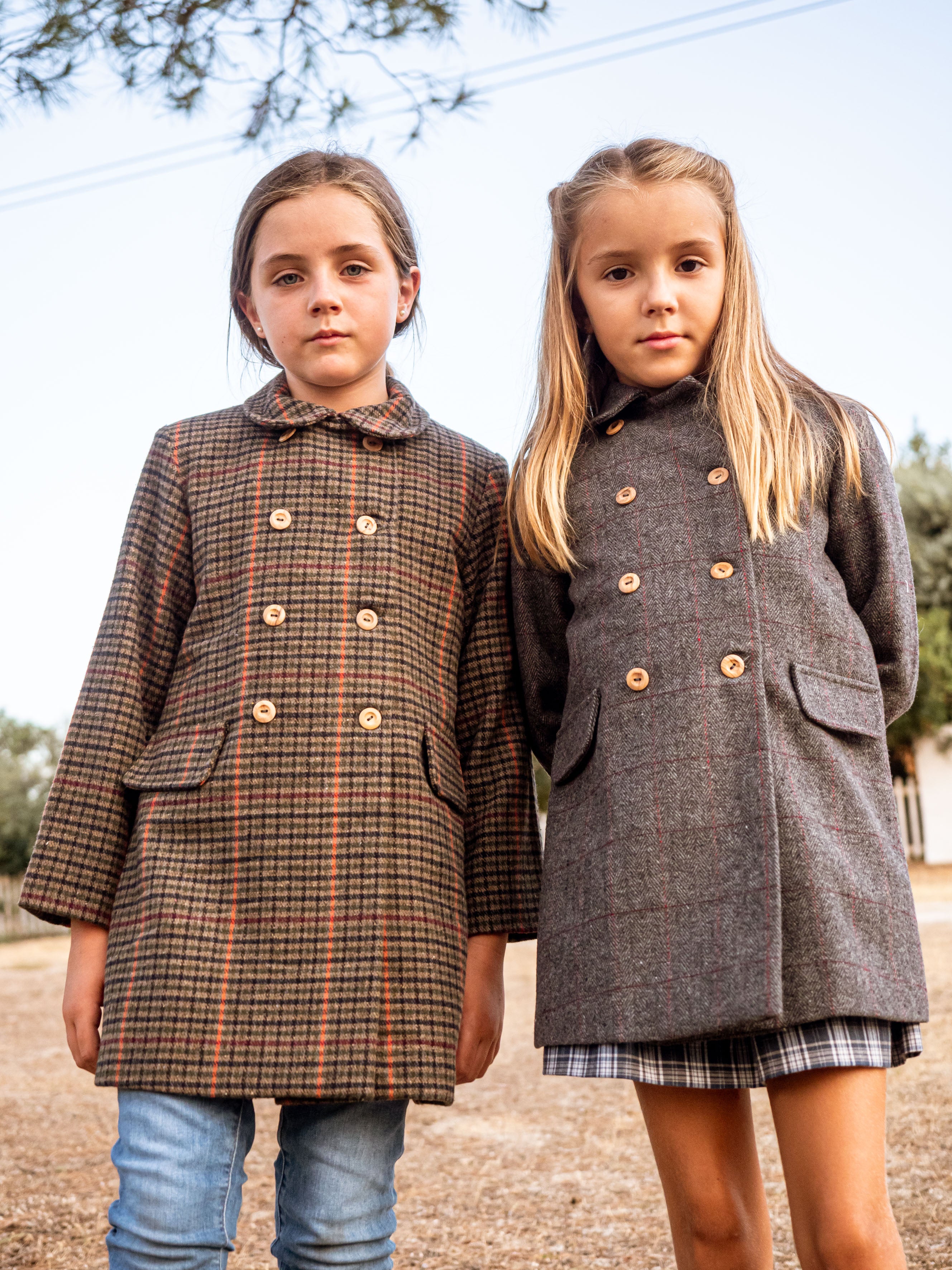 Manteau à carreaux gris