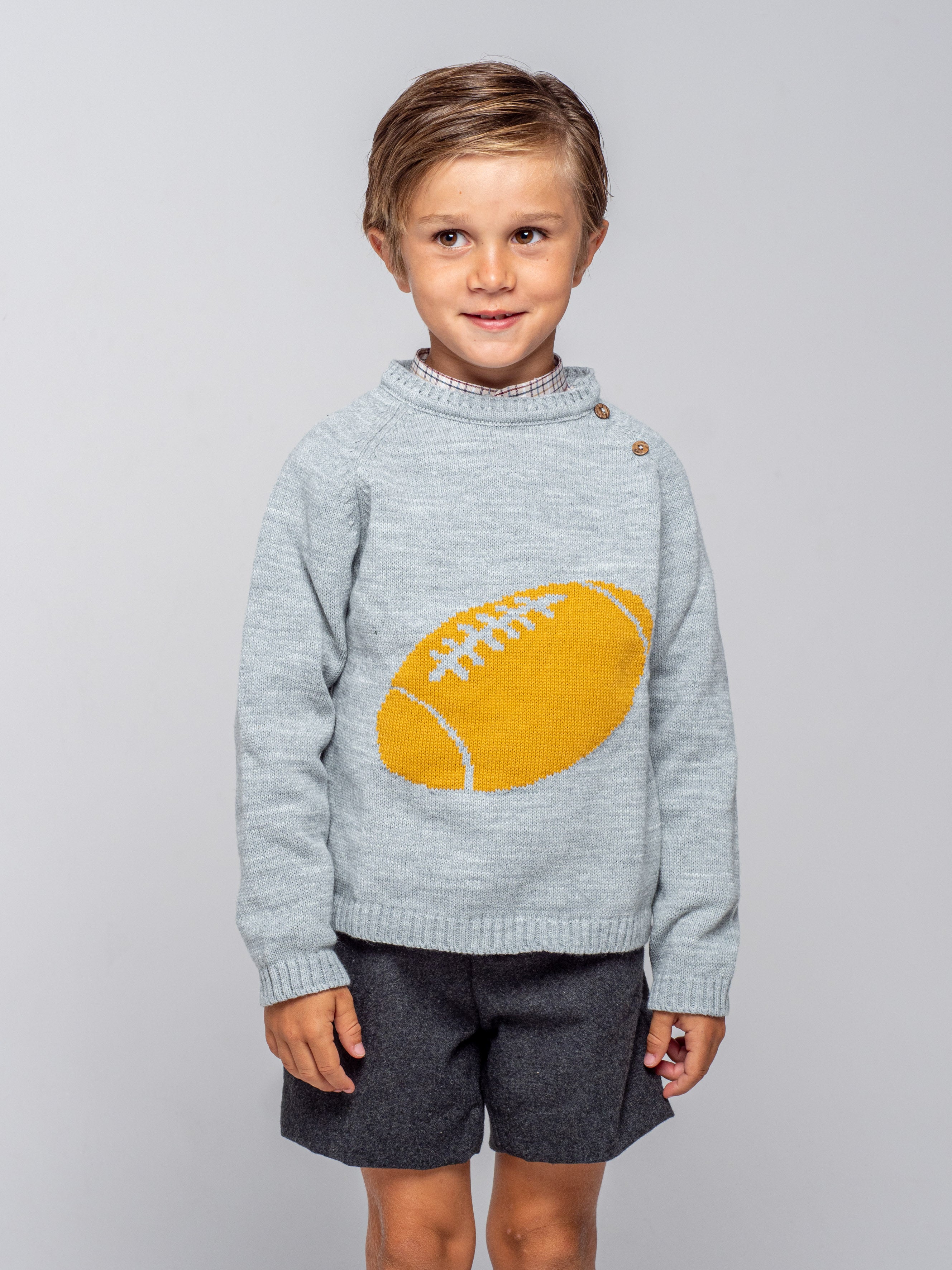 Short en flanelle gris