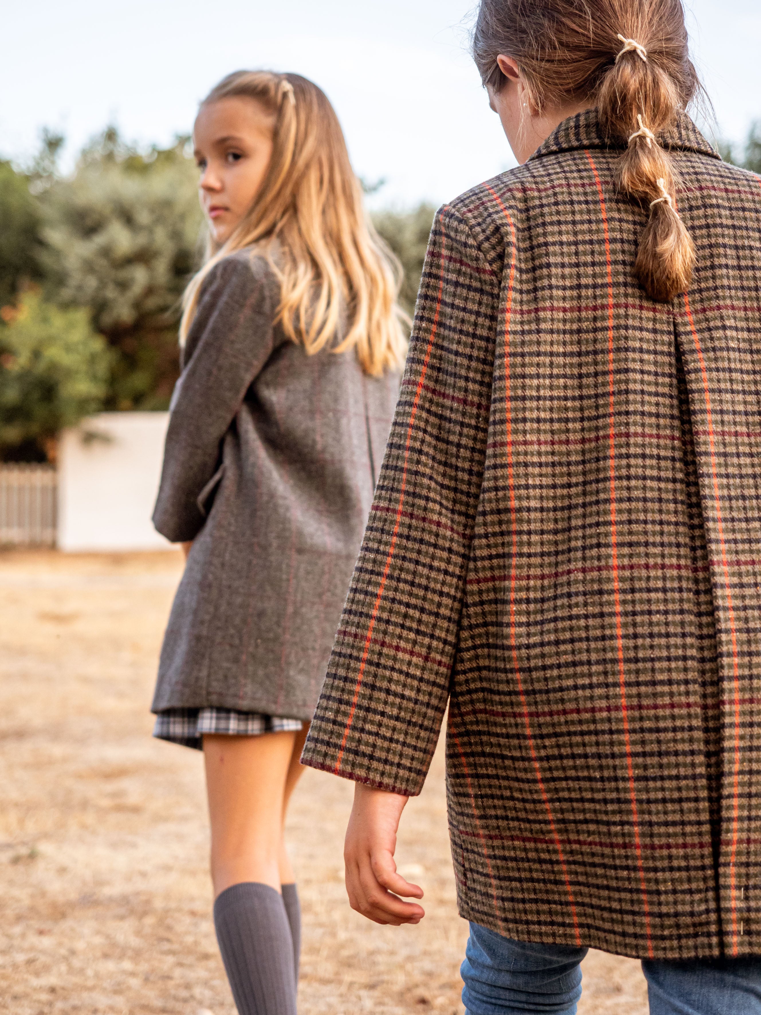 Manteau à carreaux multicolores