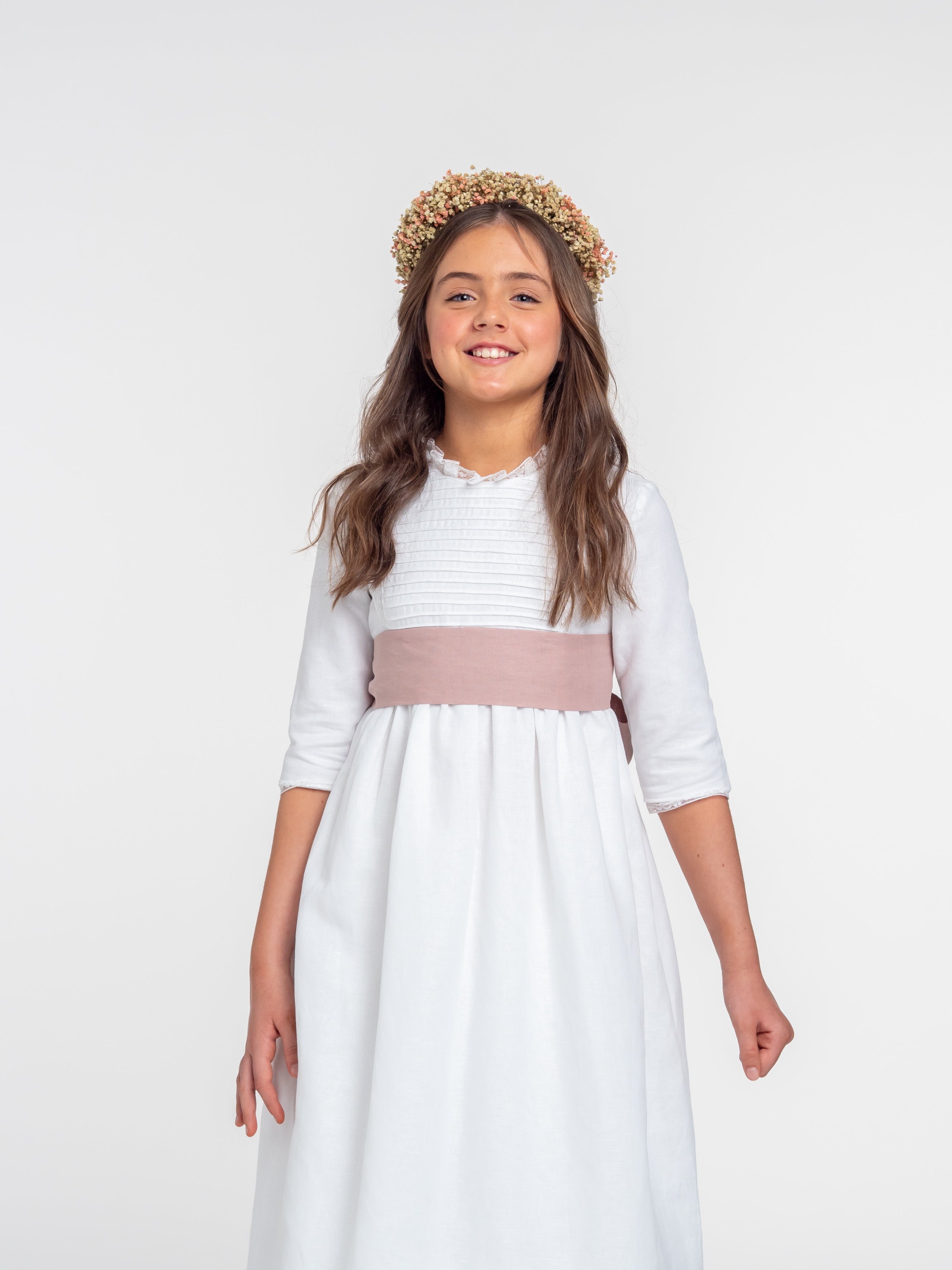 Ceinture noeud rose nude