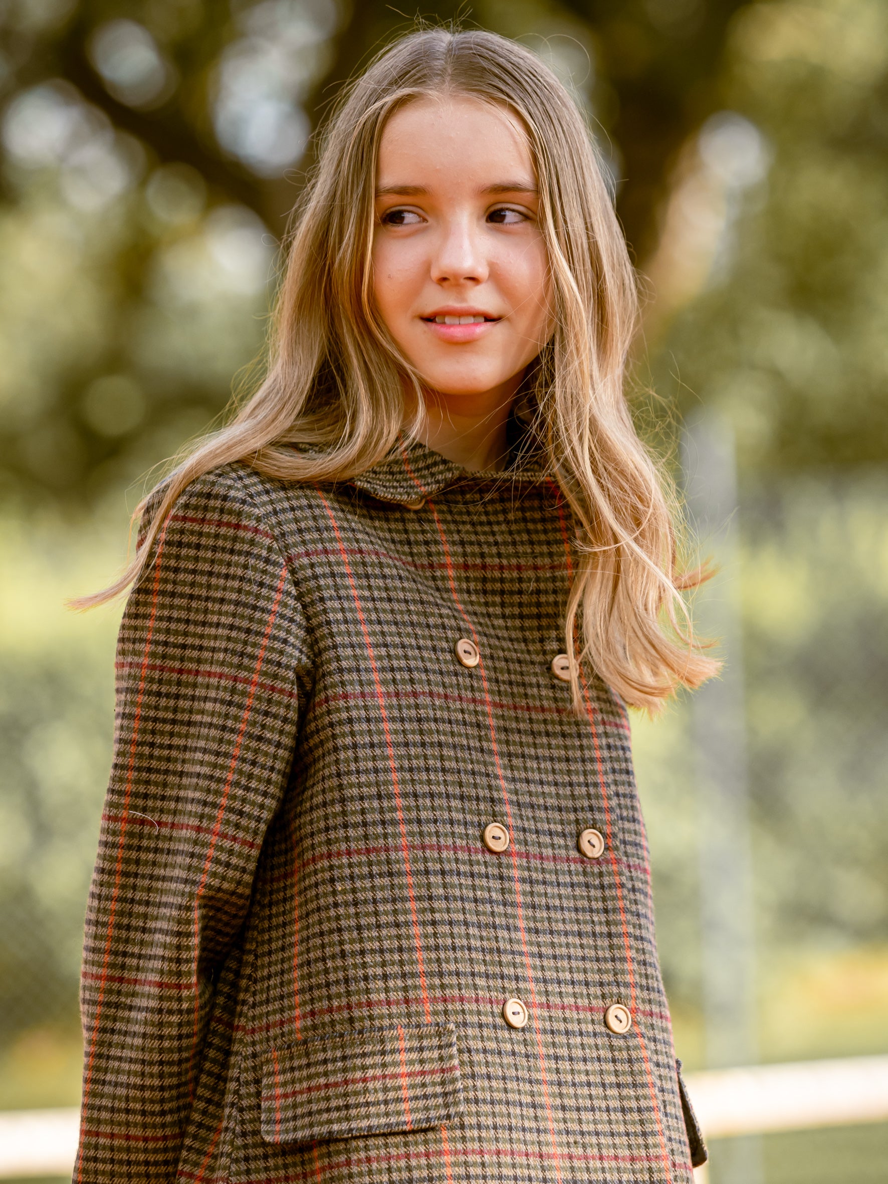 Manteau à carreaux multicolores