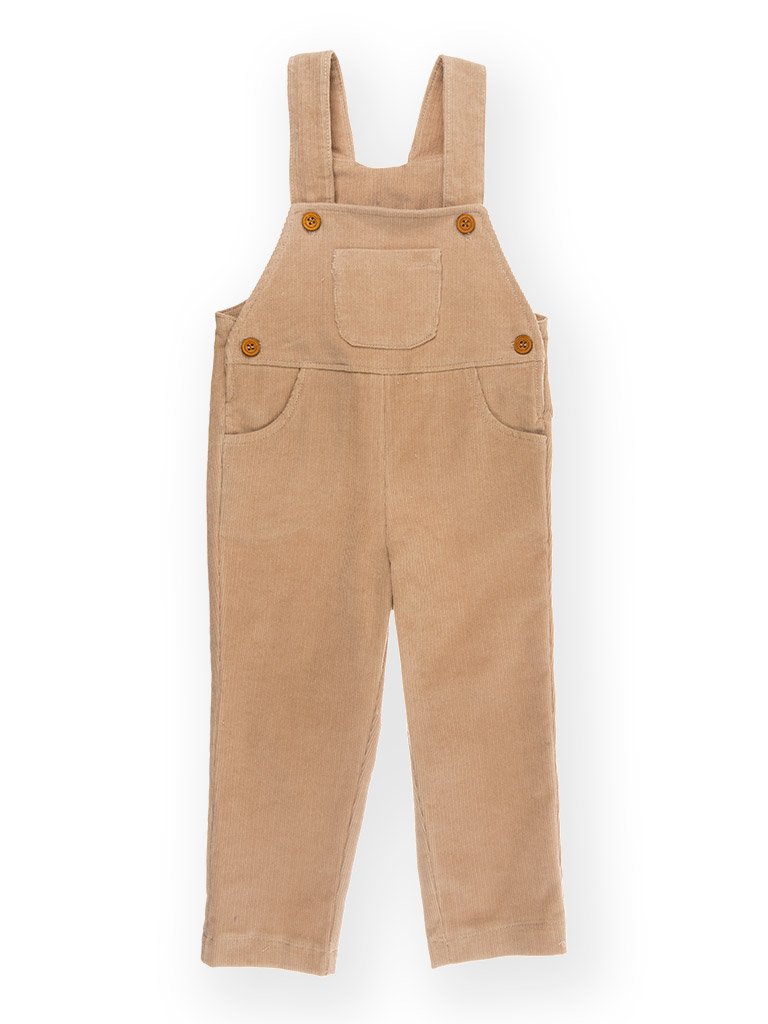 Salopette en velours côtelé beige