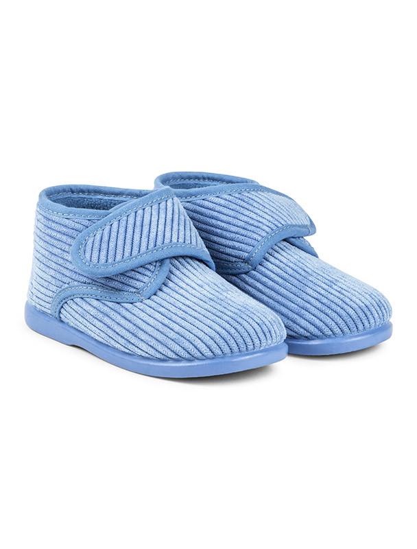 Zapatillas de casa pana azul para niño y niña Minis Baby&Kids