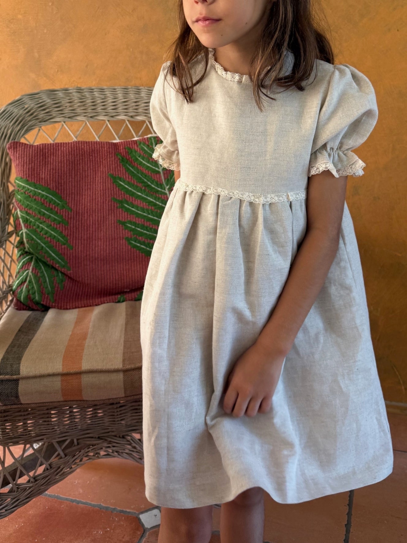 Vestido crudo manga corta