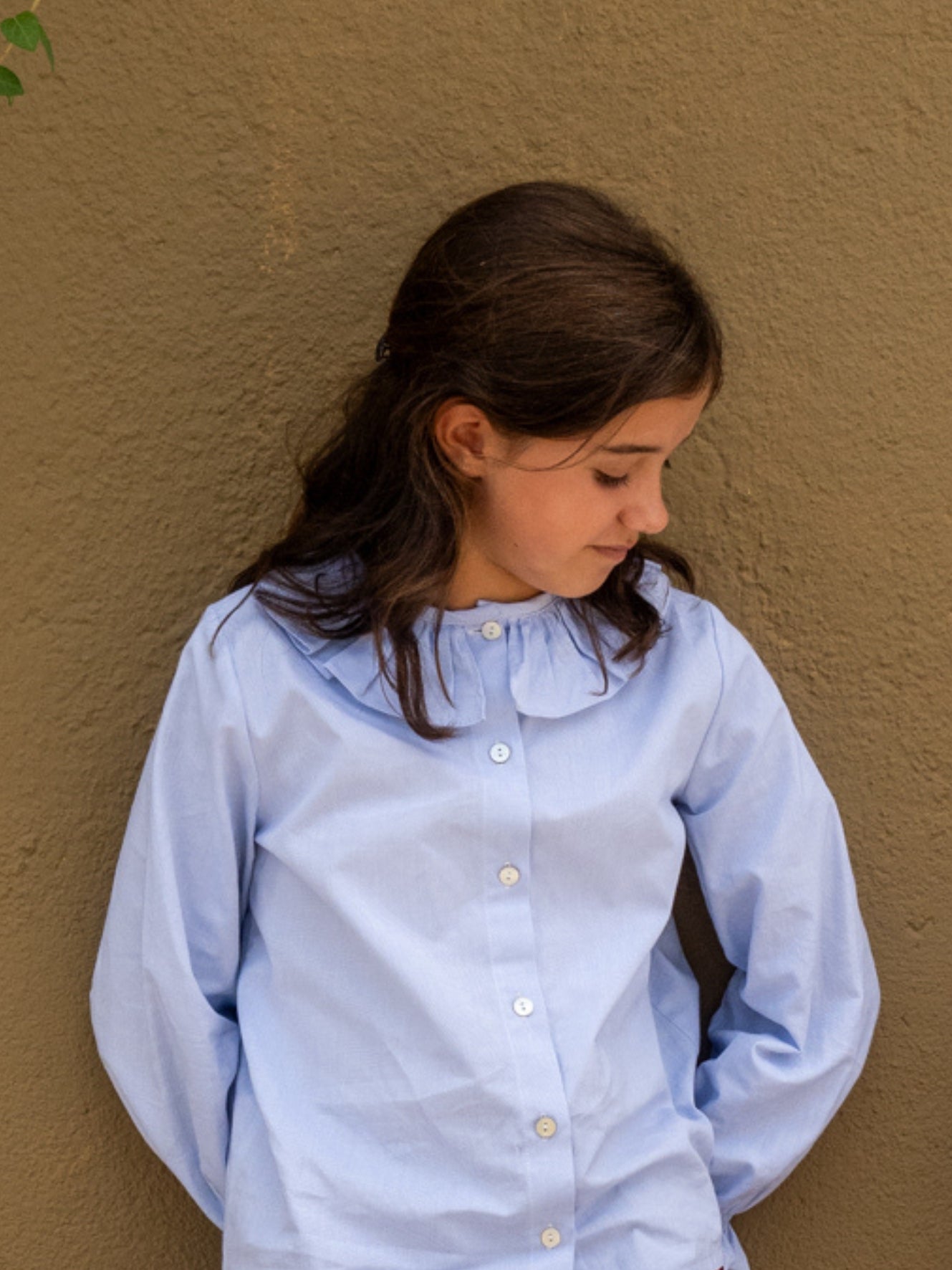 Blusa oxford azul