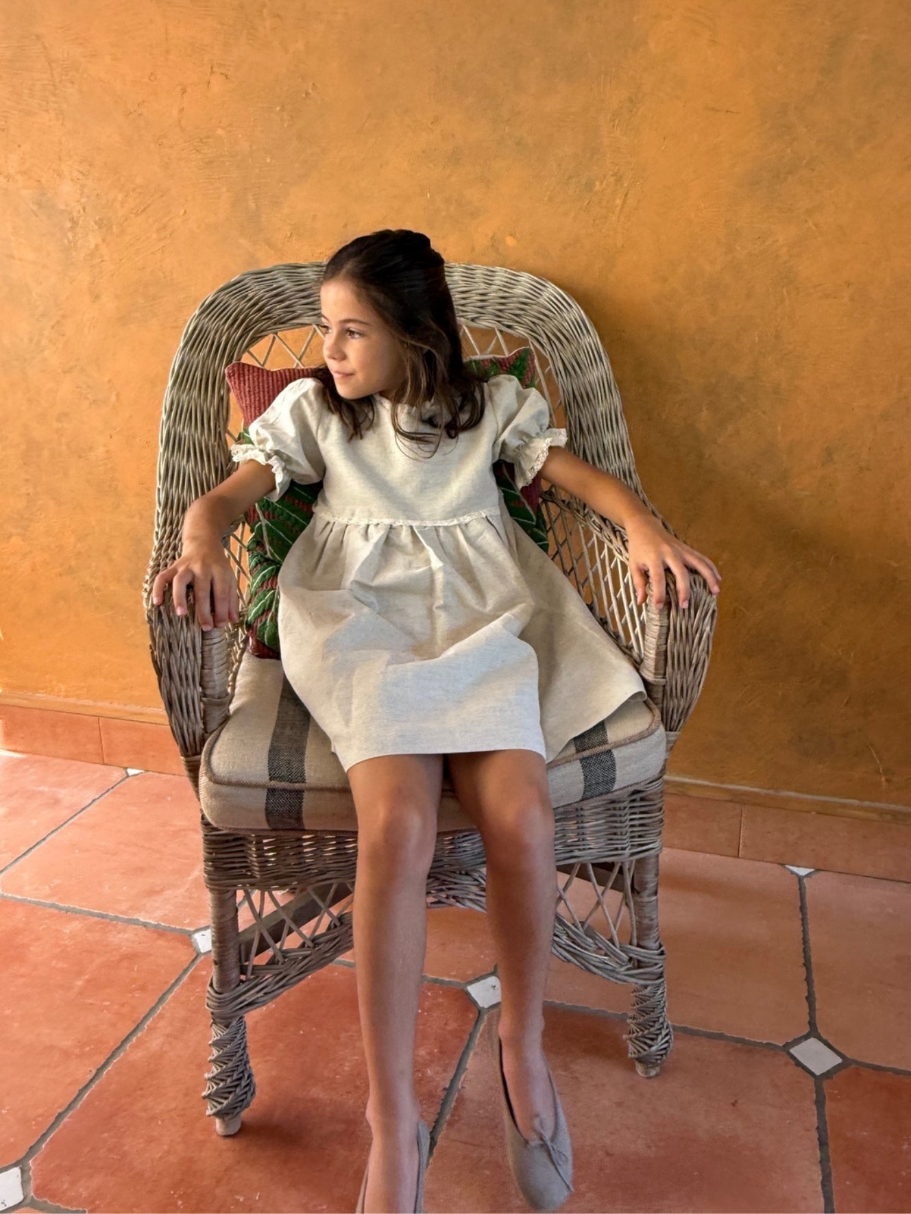 Vestido crudo manga corta