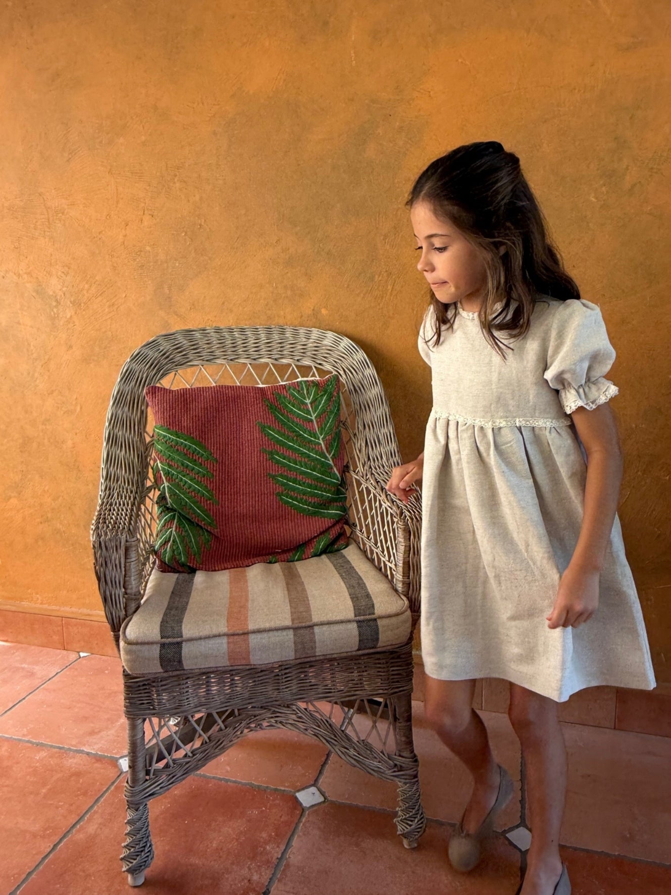 Vestido crudo manga corta