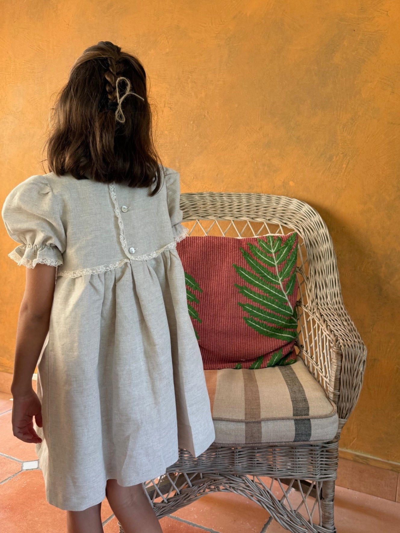 Vestido crudo manga corta
