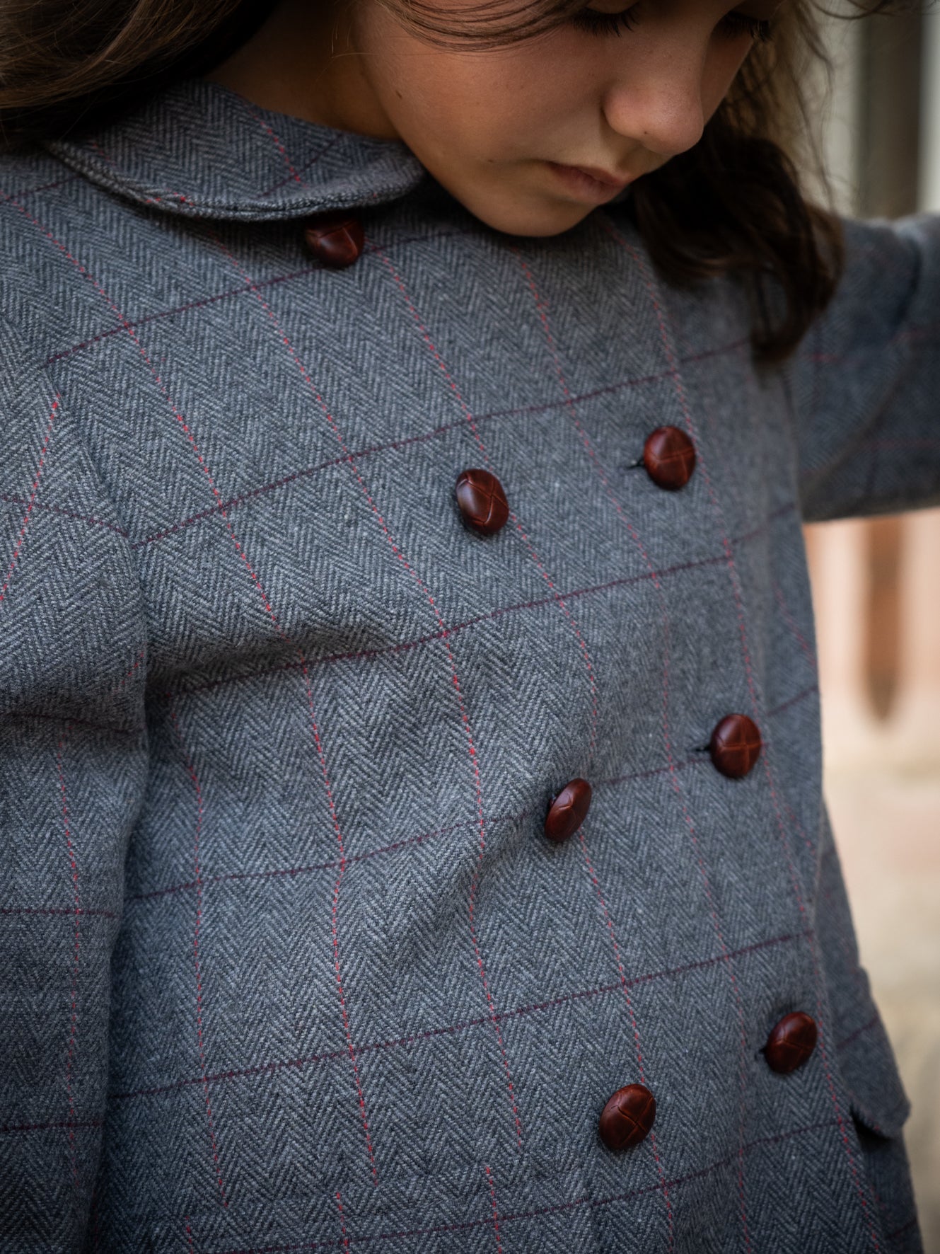 Grey plaid coat