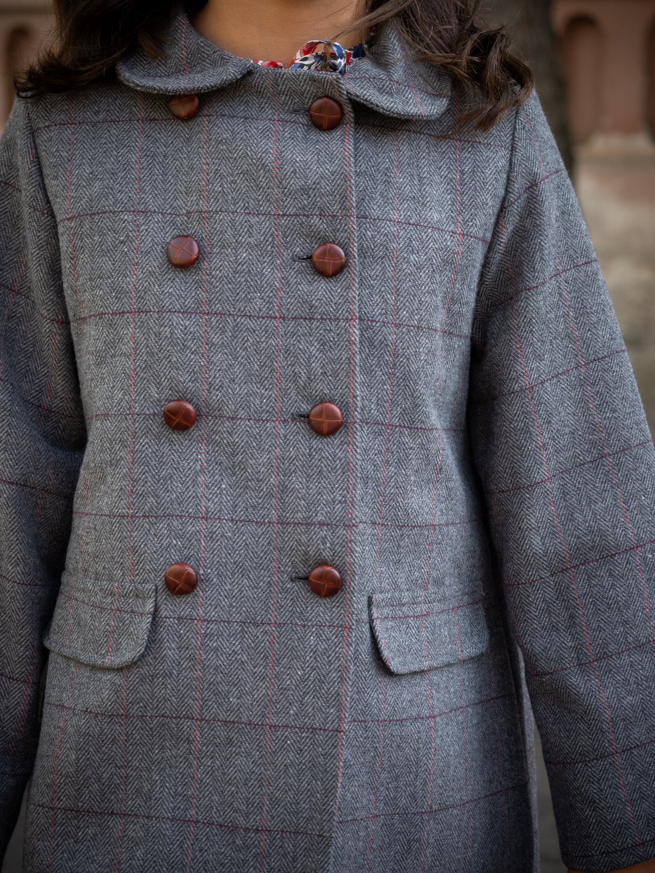 Grey plaid coat